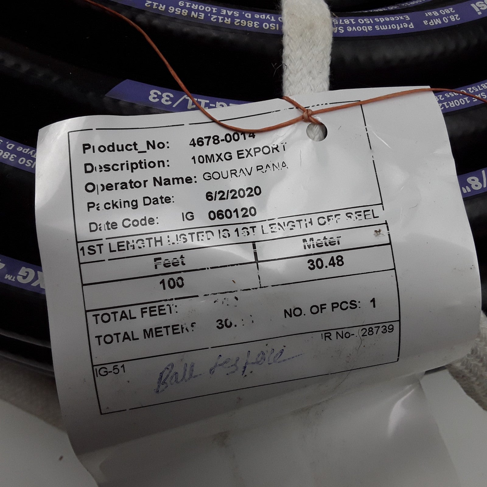 Gates Hydraulic Hose 10MXG 4K Xtra Tuff Plus 100-Feet 5/8" (16mm) , 4060 psi