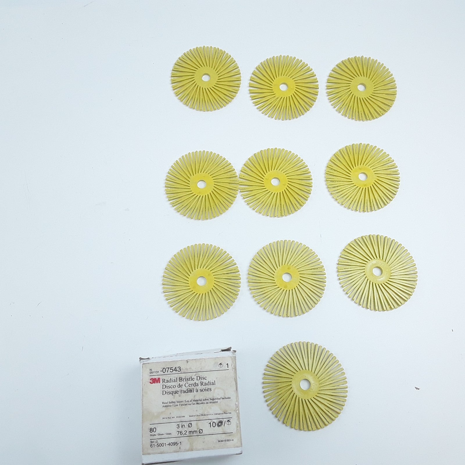3M 07543 Scotch-Brite Radial Bristle Disc Assembly Size 3" - Box of 10