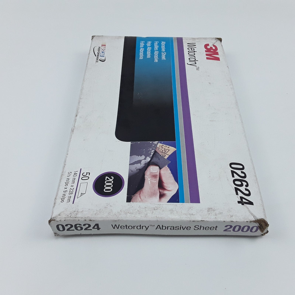 3M 02624 Wetordry Abrasive Sheet 5 1/2 in X 9 in 2000 Grit 50 Sheets Per Carton