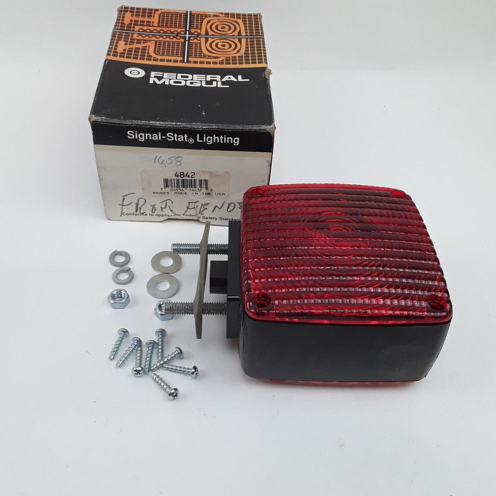 Signal-Stat 4842 Side Marker Truck Light Square 2 Stud Red/Yellow Dual Face