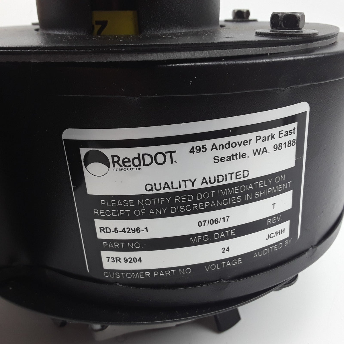 Red Dot 73R9204 HVAC Blower Motor For 24V Red Dot Booster Pressurizer Systems