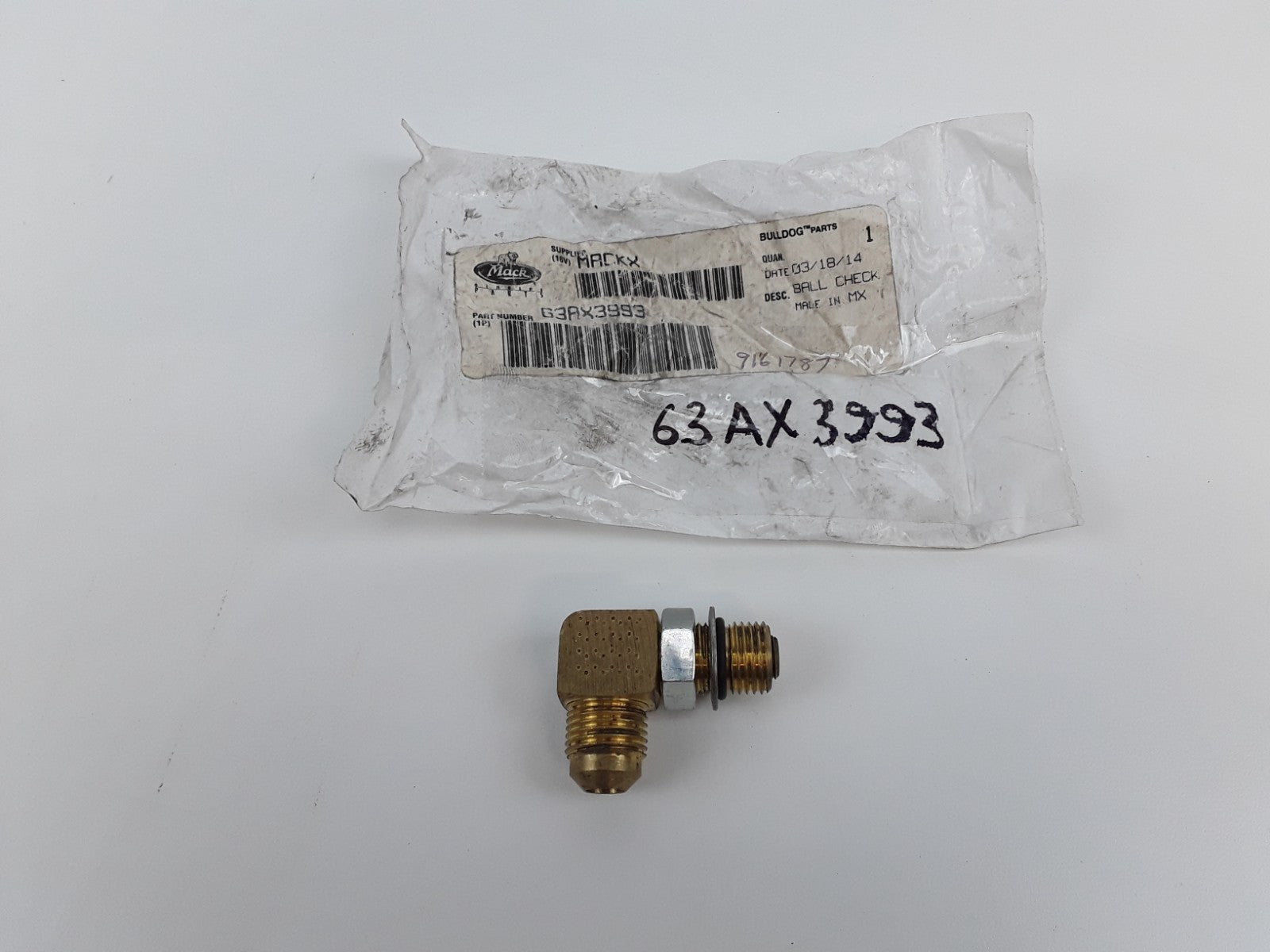 Mack 63AX3993 Ball Check Fitting Assembly Heavy Duty For Mack Truck