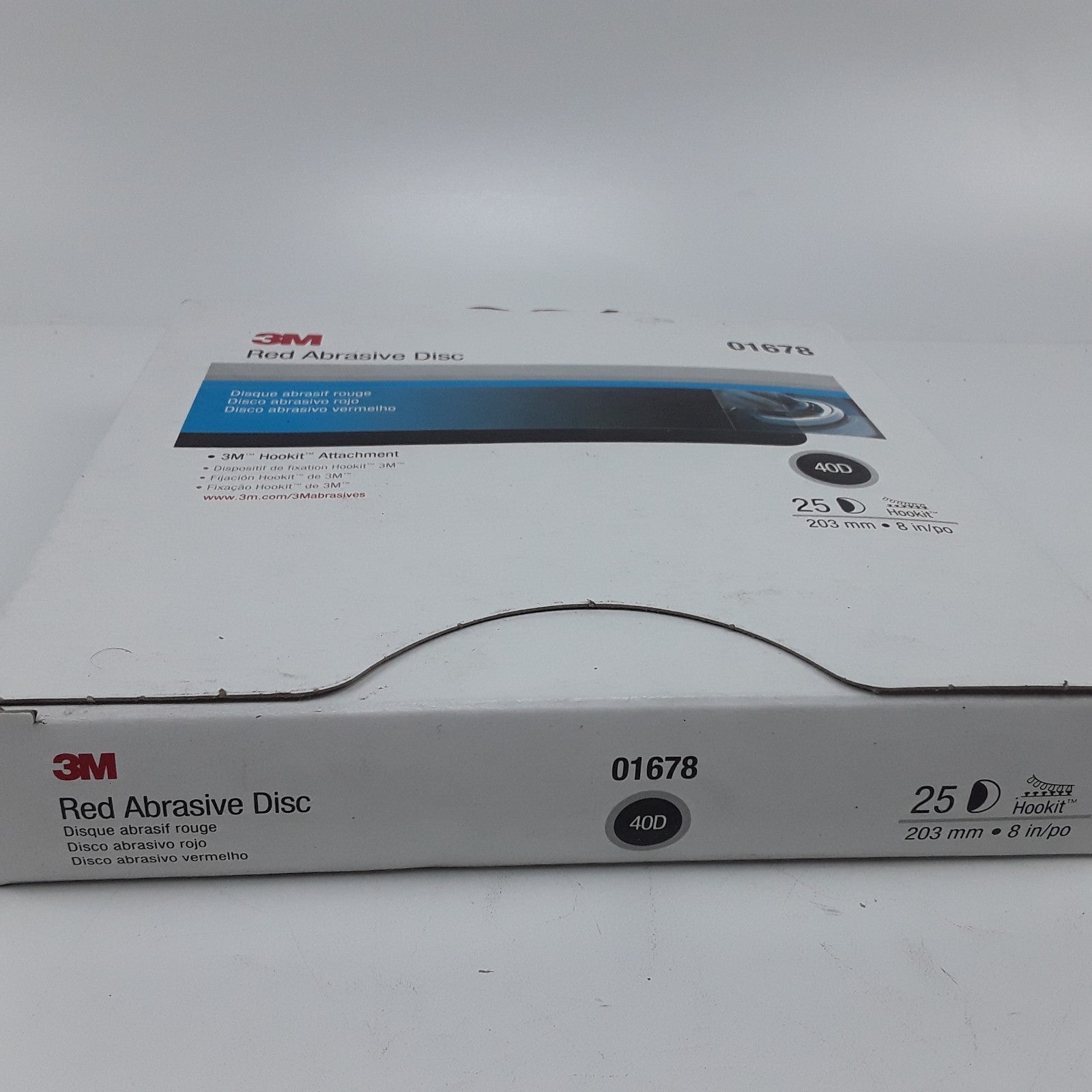 3M 01678 Red Abrasive Disc Hookit Attachment 203mm/8in P40 40 GRIT 8" Box of 25
