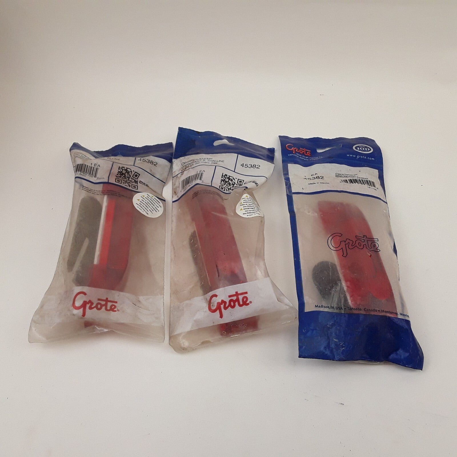Grote 45382 Side Marker Light Lamp Red 12V Clearance Trtlebk Thinline SNGL Bulb