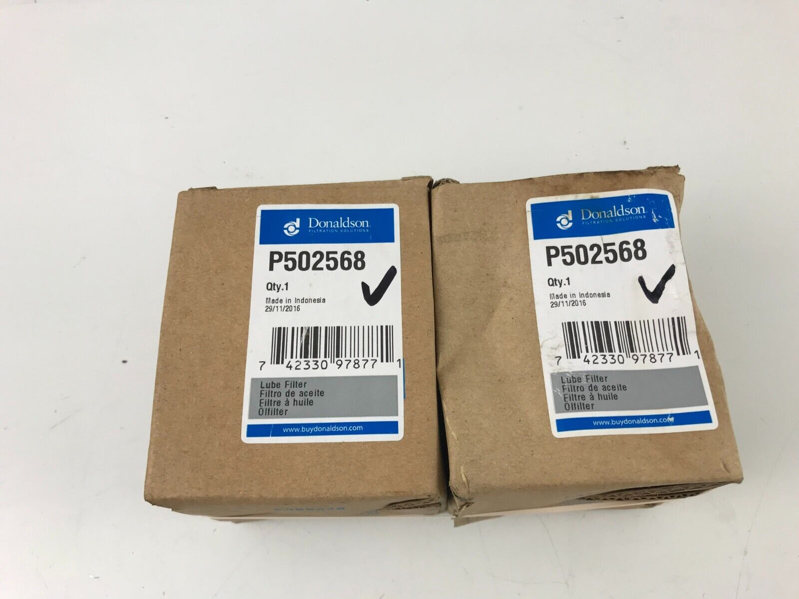 2 PCS - GENUINE OEM Donaldson P502568 Lube Filter Spin On Full Flow FAST SHIPP - HotCarParts