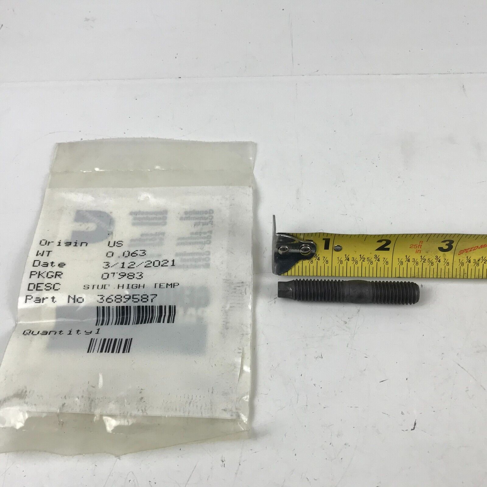 GENUINE OEM Cummins 3689587 High Temperature Stud FAST SHIPPNG