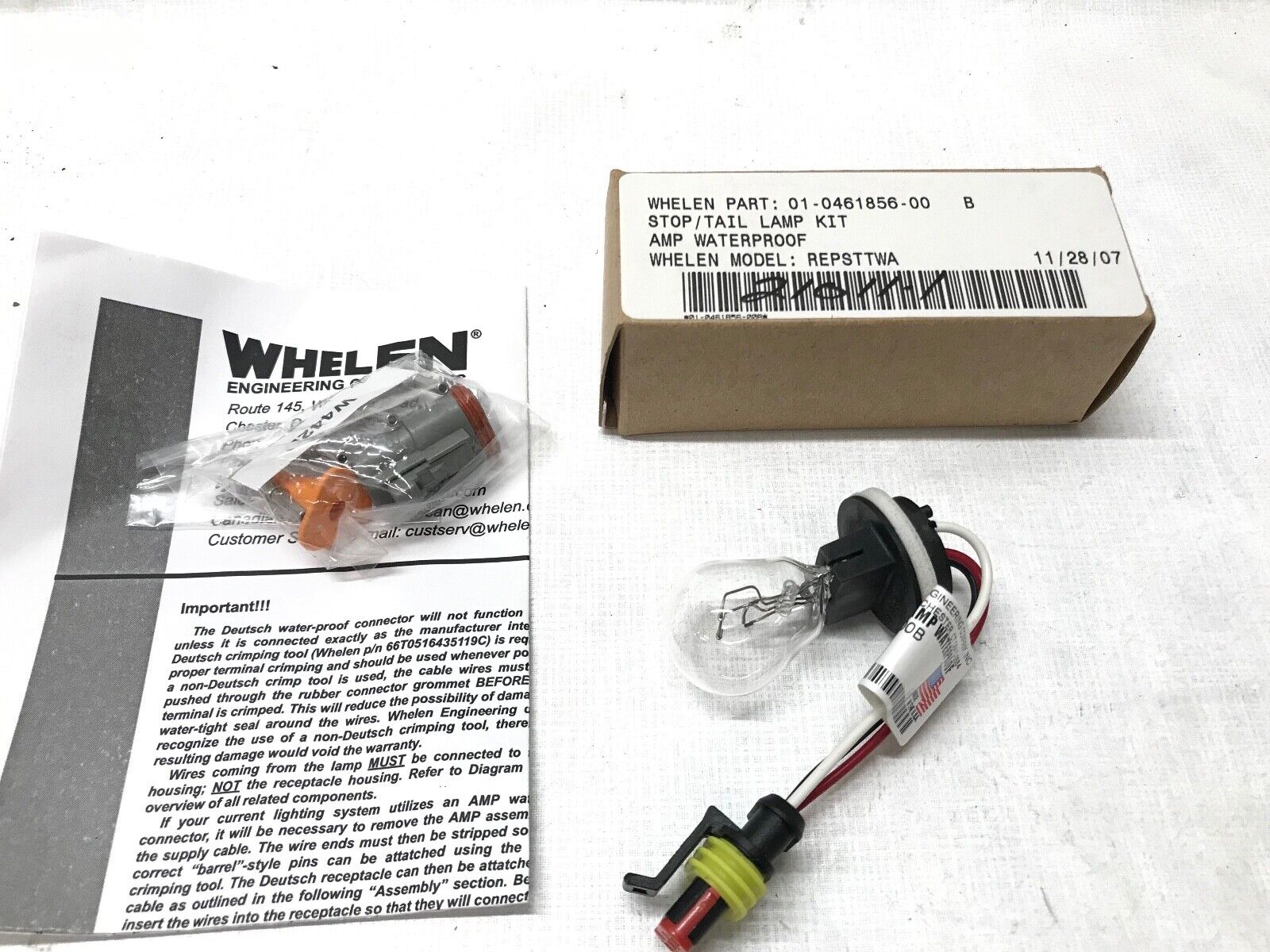 Whelen OEM Stop/Tail Light KIT 01-0461856-00B / 34-0061856-00B Model REPSTTWA - HotCarParts