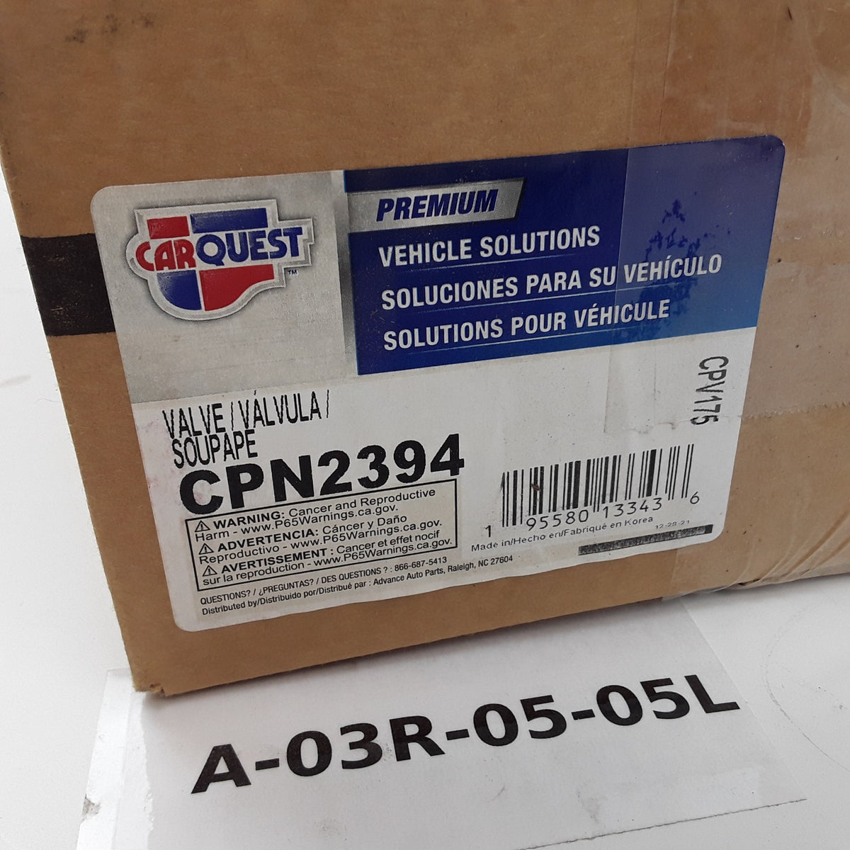 Carquest Premium CPN2394 Vehicle Solutions Valve For Cars, Trucks