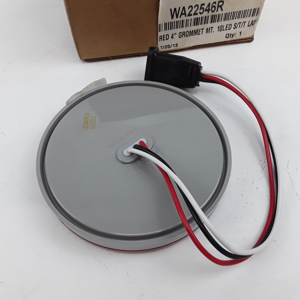 Red 4" Round 10-LED Grommet Mount S/T/T Lamp Box Midwest Truck WA22546R
