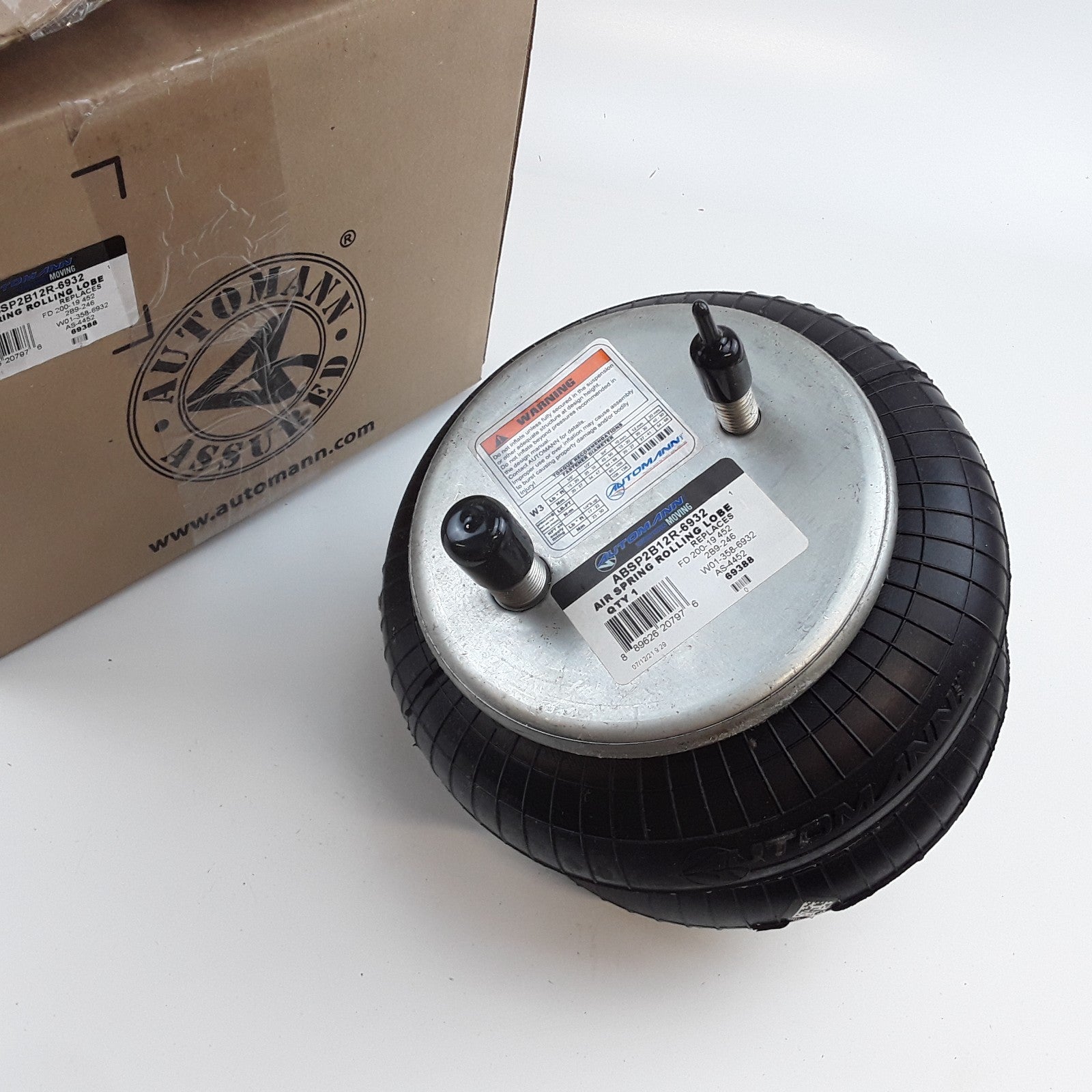 Automann ABSP2B12R-6932 Air Spring Double Convoluted Heavy Duty High Performance