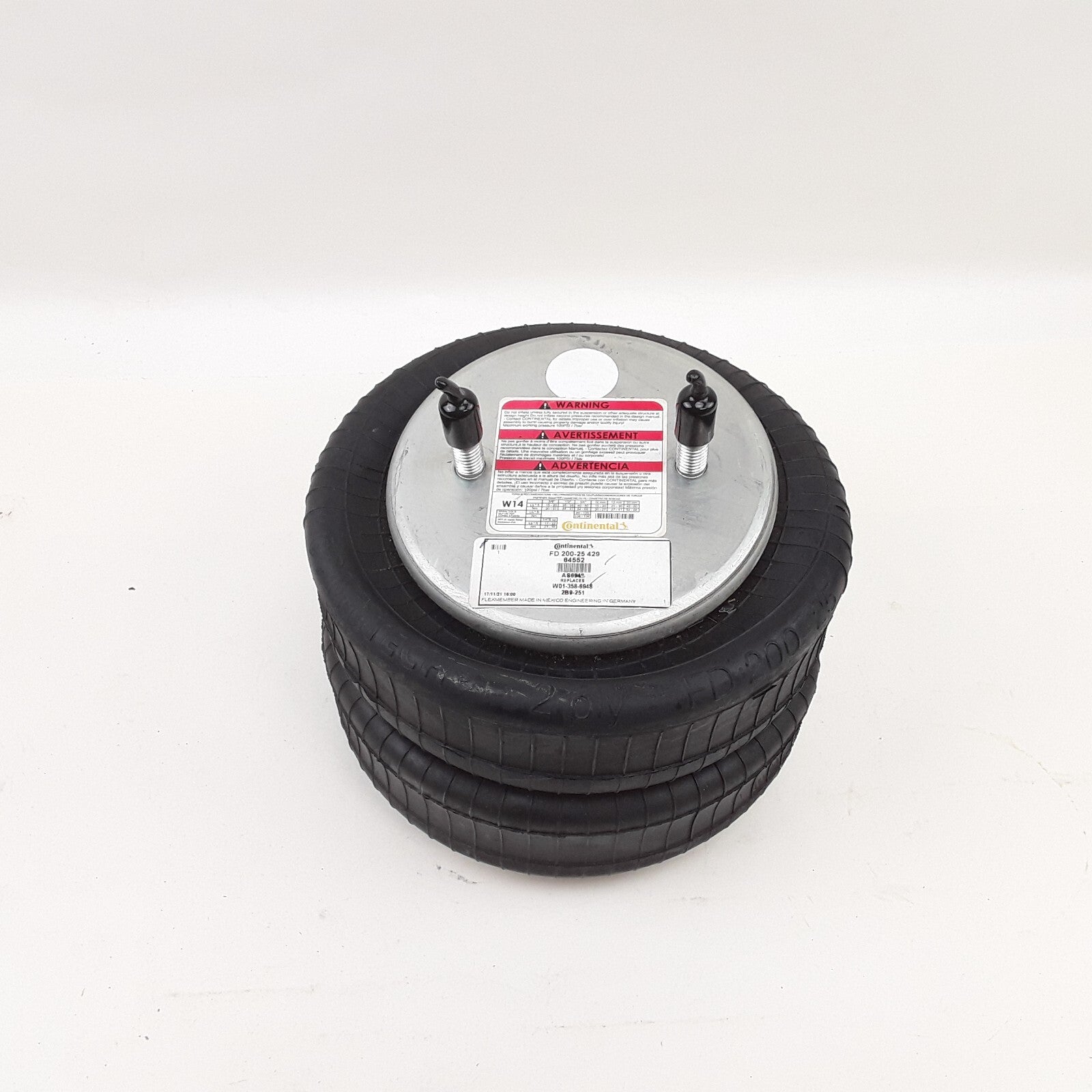 Continental FD 200-25 429 Air Spring Double Convoluted Rubber Dumper 2B9-251