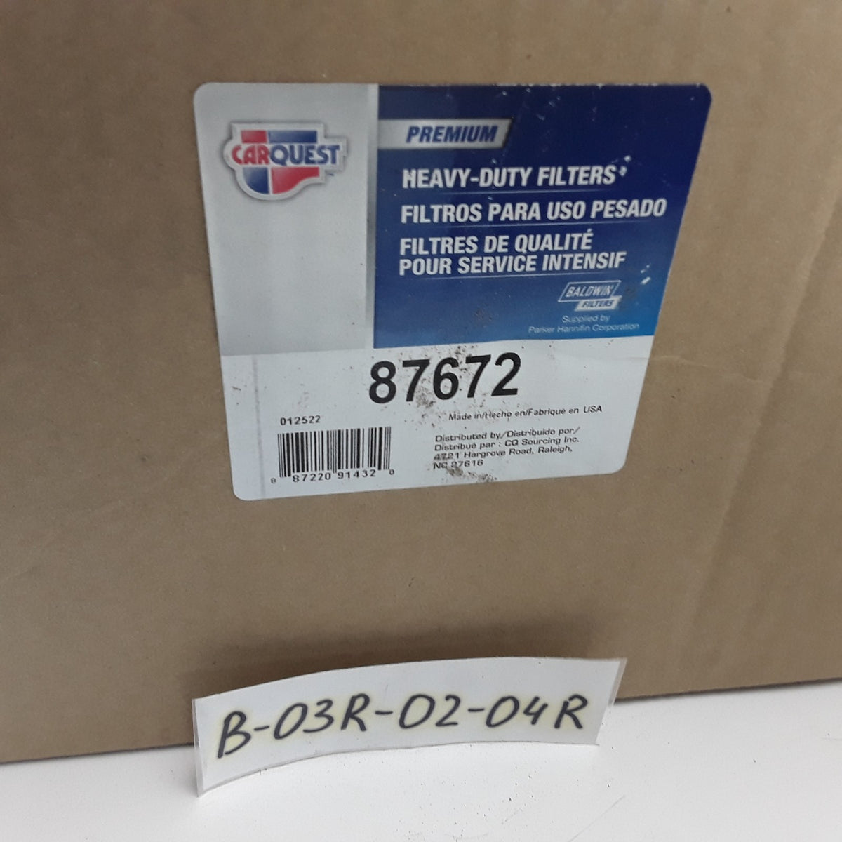 Carquest 87672 Primary Air Filter Assembly Fits Case Caterpillar Equipment