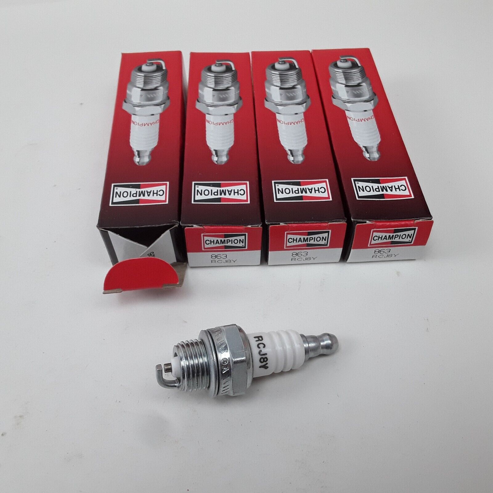 Set 4 Champion 863 RCJ8Y Standard Copper Plus Spark Plug Dependable Performance