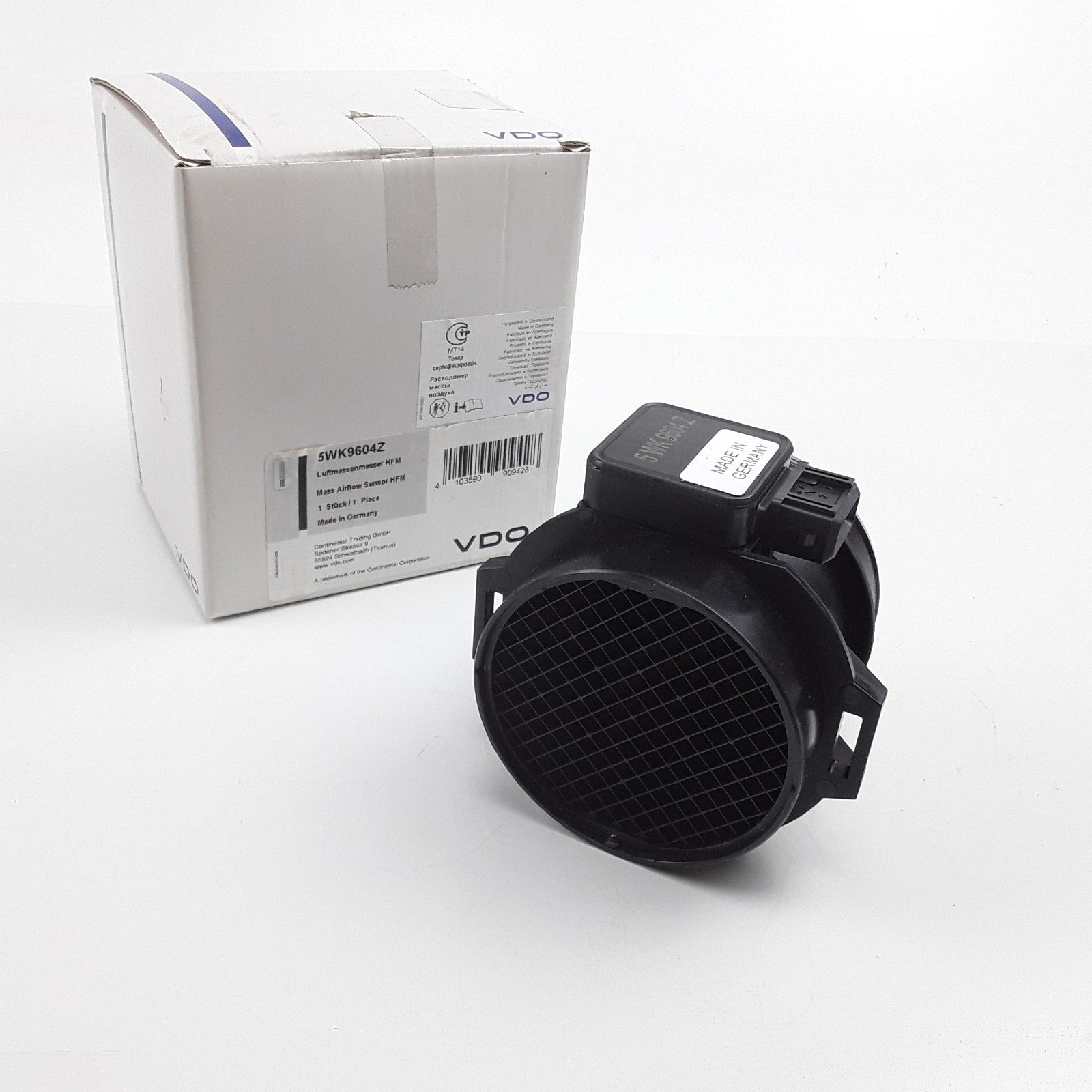 VDO 5WK9604Z (MAF) Mass Air Flow Sensor Flange Mount Fits Volvo V40 S40 2000