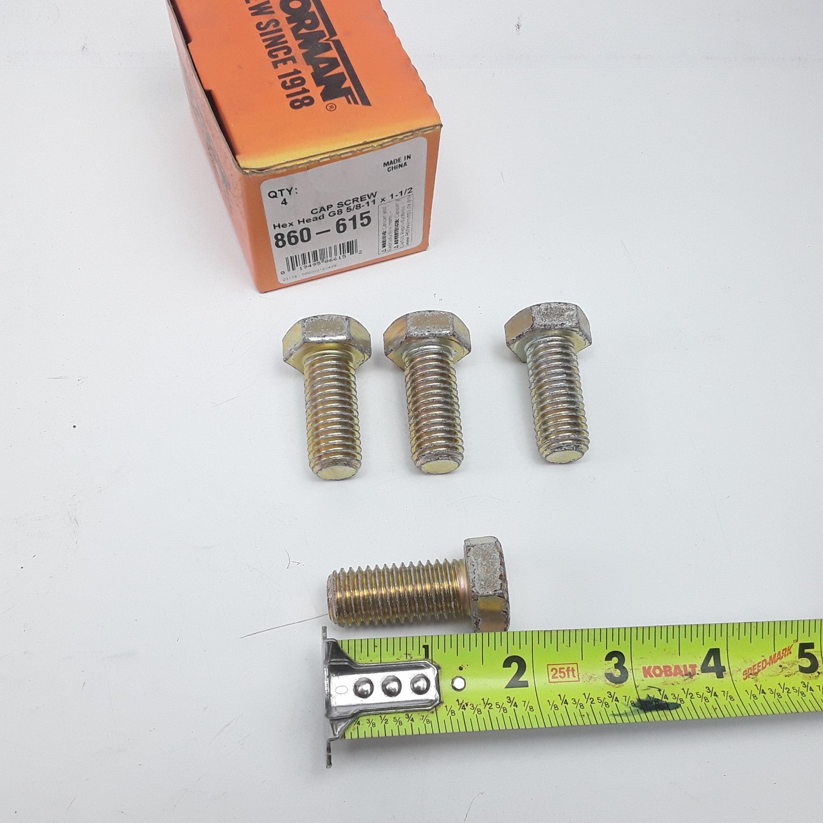 Dorman 860-615 Cap Screw-Hex Steel Head-Grade 8- 5/8-11 x 1-1/2 in Set of 4