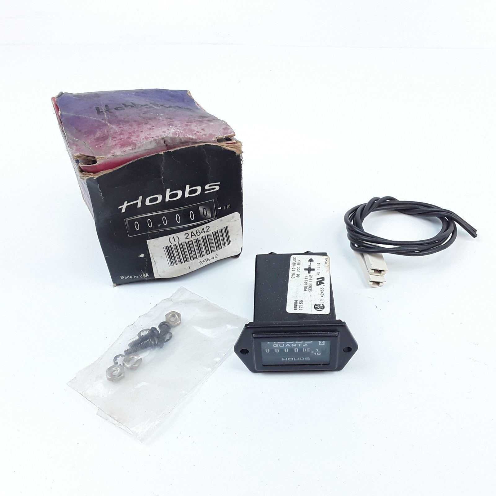 Hobbs 2A642 Quartz Hour Meter Heavy Duty Universal Use For Forklifts