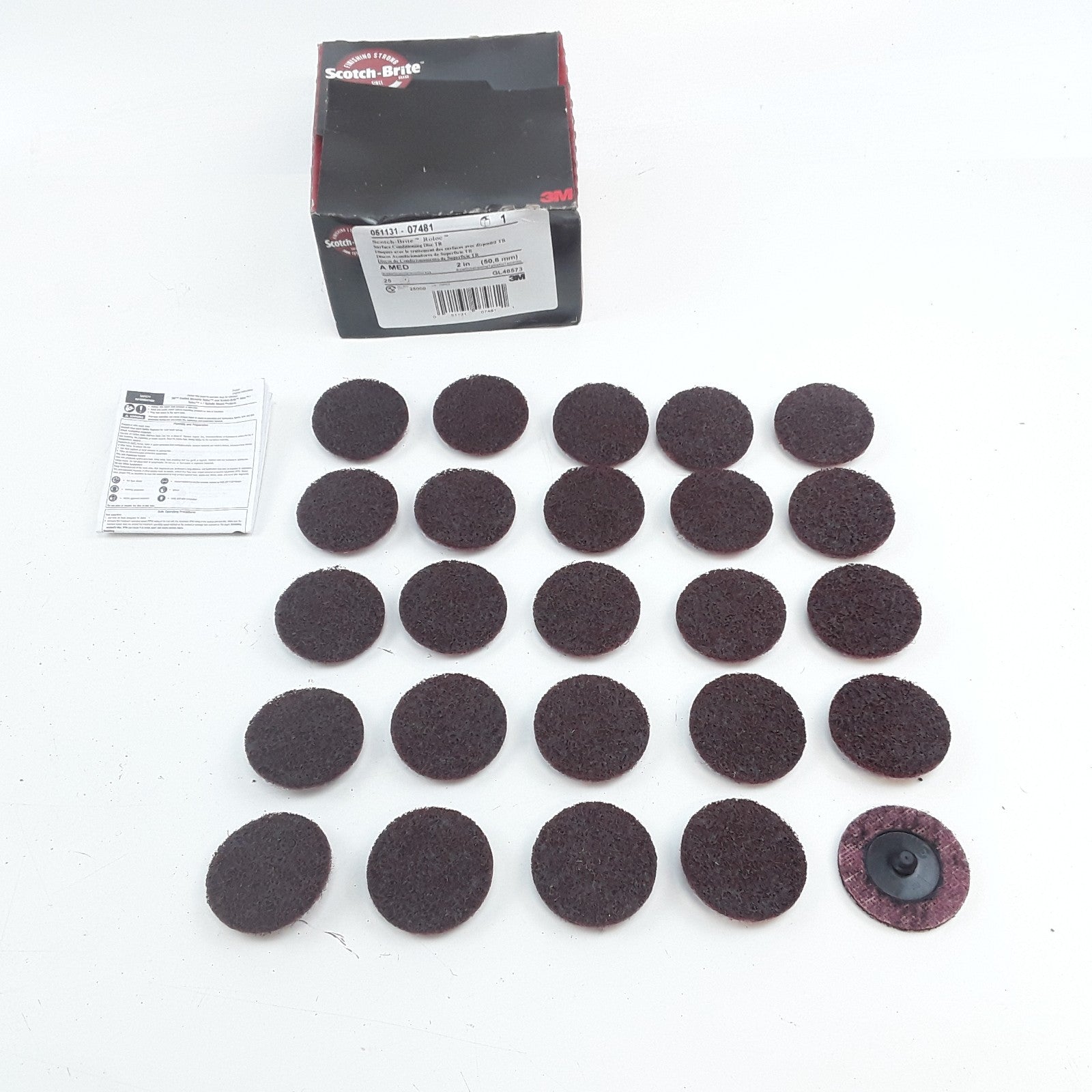 3M Scotch-Brite 051131-07481 Surface Conditioning Roloc Disc Size 2" - Box of 25