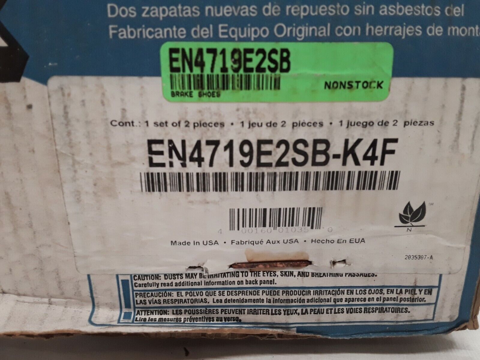 BRAKE SHOES EN4719E2SH1507 FEDERAL MOGUL-ABEX Stop Box Kits Eaton ES2 MAKE OFFER - HotCarParts