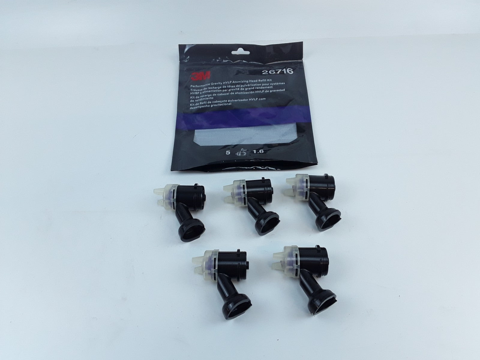 3M 26716 Purple 1.6 mm Gravity HVLP Atomizing Head Refill Pack (5 ct)