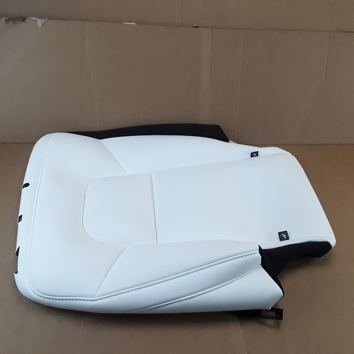 1963394-02-A RH White ISO Flag 2nd Row Seatback Cover For Tesla Model Y 2020-25