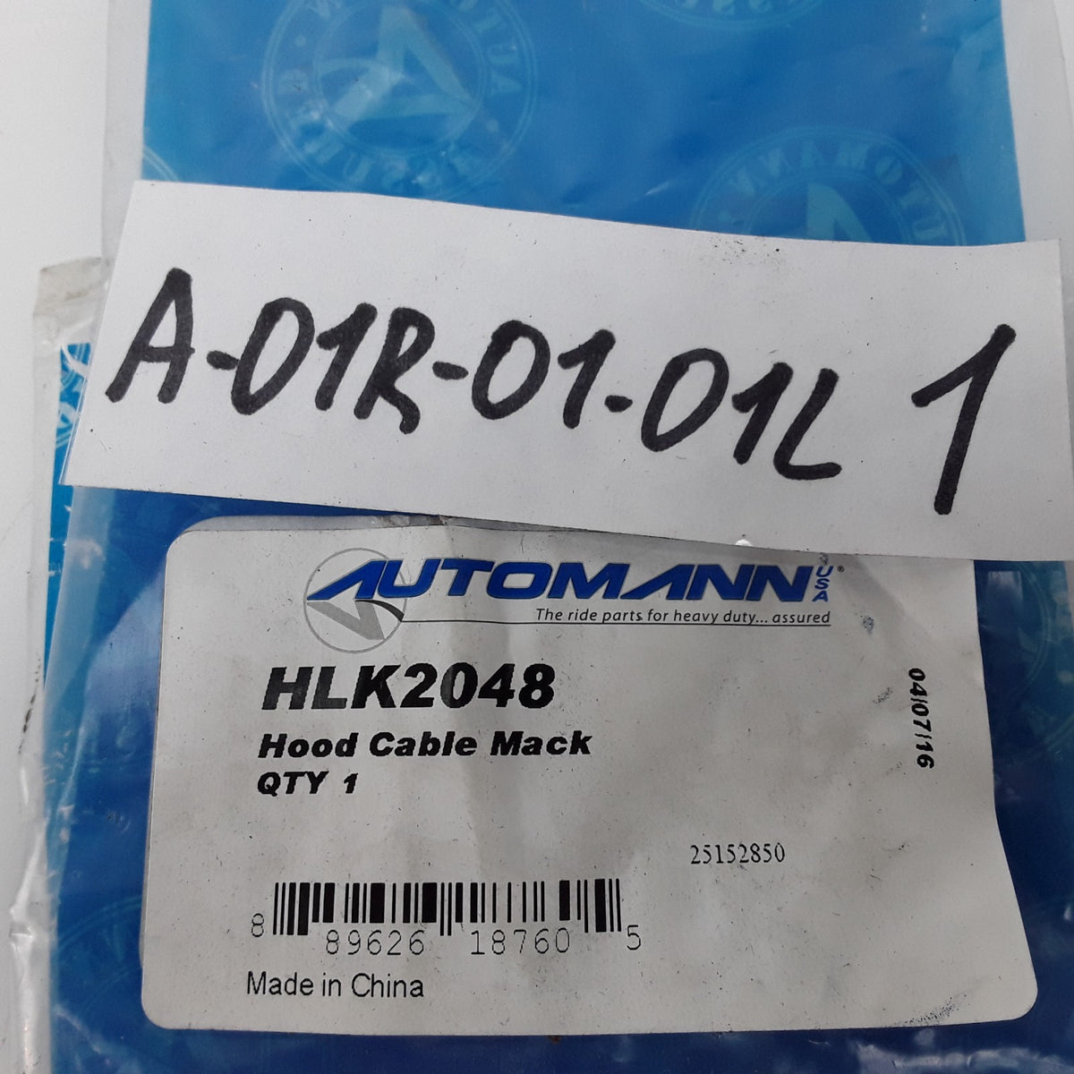 Automann HLK2048 Hood Control Cable Fits Mack CH (1990 1991 1992 1993 1994 1995)