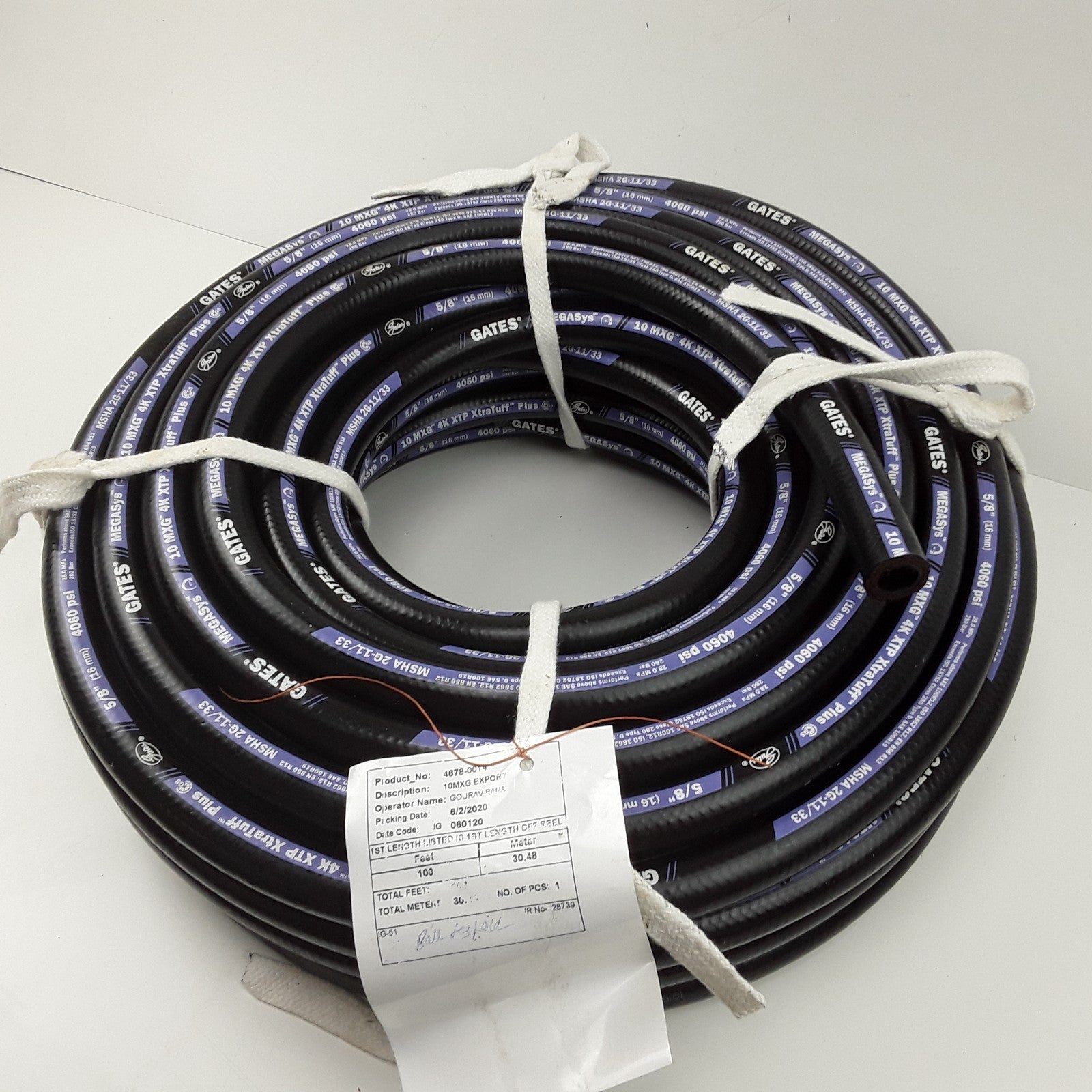 Gates Hydraulic Hose 10MXG 4K Xtra Tuff Plus 100-Feet 5/8" (16mm) , 4060 psi