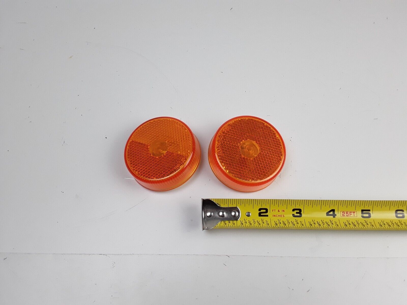 Truck Yellow Amber Incandescent Round Marker Light Reflector 2 1/2” 2.5inch 2pcs - HotCarParts