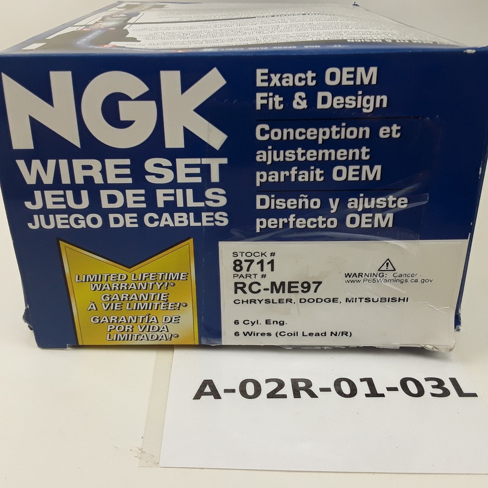 NGK 8711 Spark Plug Wire Set Fits Chrysler Dodge Mitsubishi 1995 1996 1997-2005