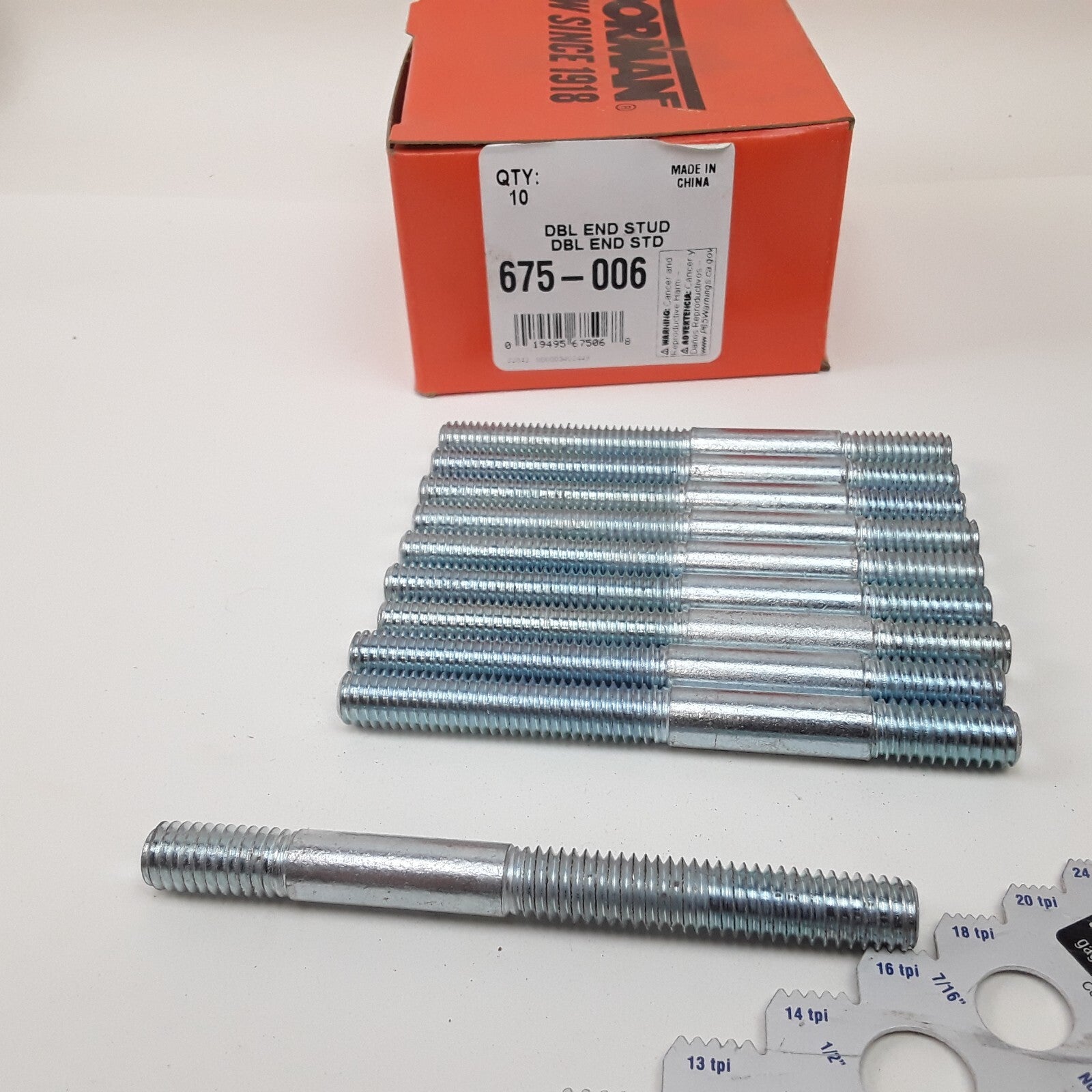 Multi-Purpose Car Truck Double Ended Stud - 3/8-16 x 3/4 In. and 3/8-16 x 2 In.