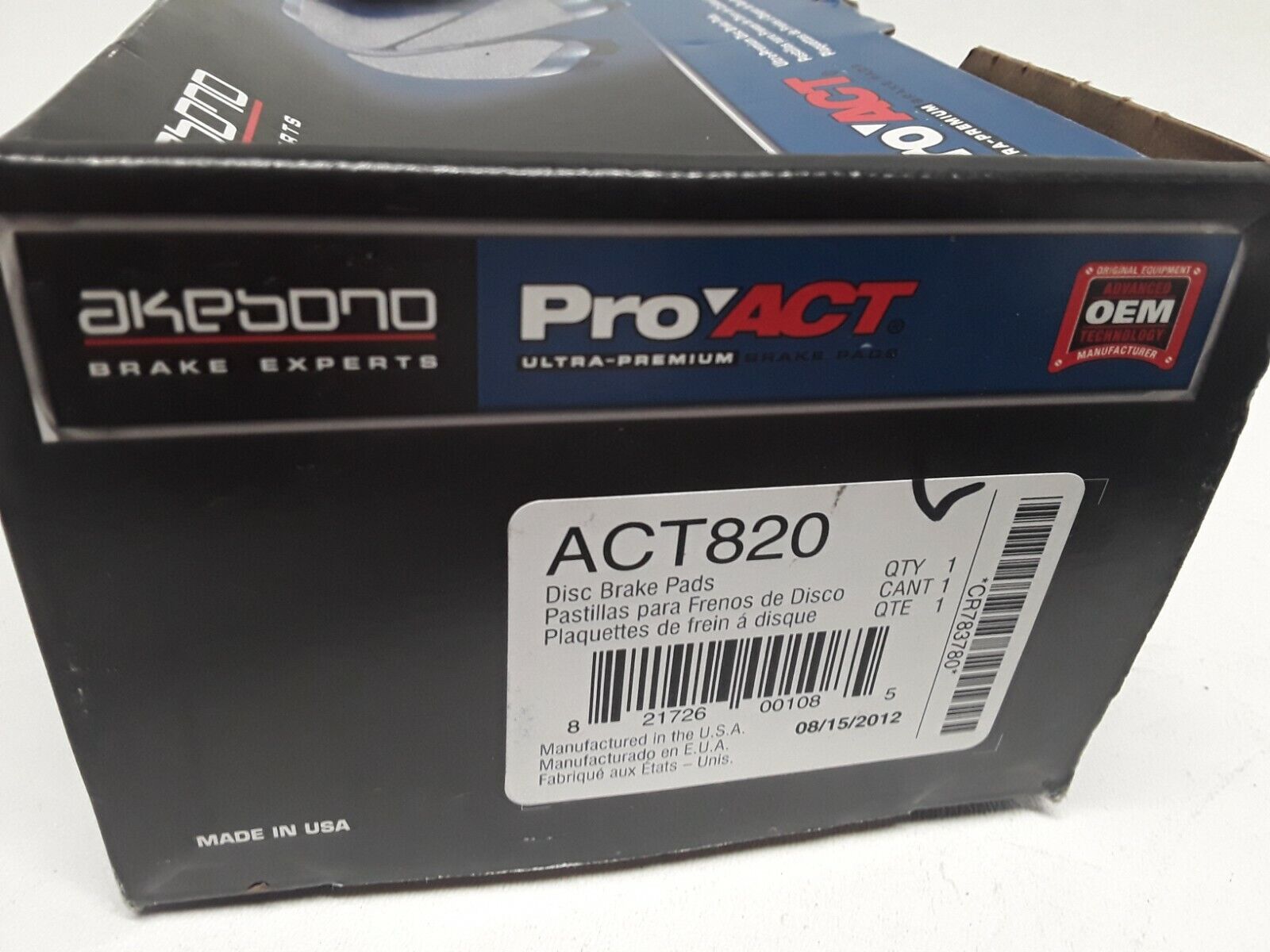 Disc Brake Pads Premium Front Akebono ACT820 fits Dodge Dakota,Durango 2000-2002 - HotCarParts