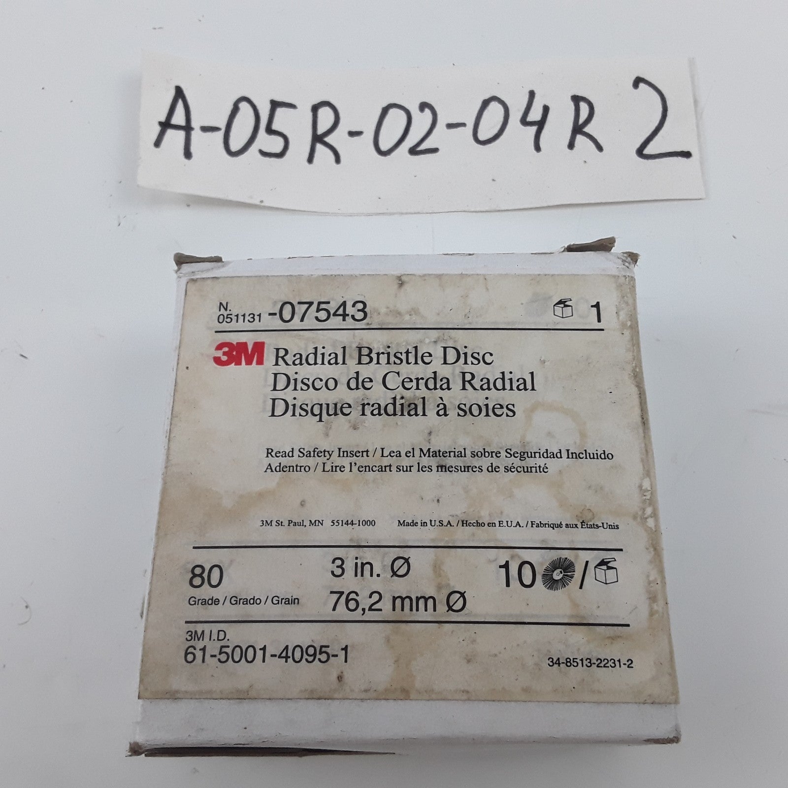 3M 07543 Scotch-Brite Radial Bristle Disc Assembly Size 3" - Box of 10