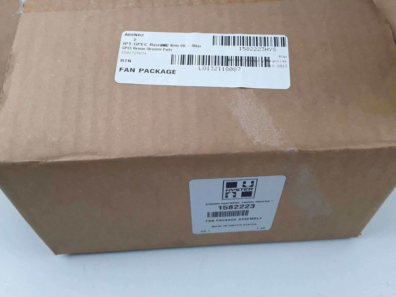 Hyster 1582223 Fan Package Assembly G1238E24B FSR-CC 24V 0.600A Forklift Parts - HotCarParts