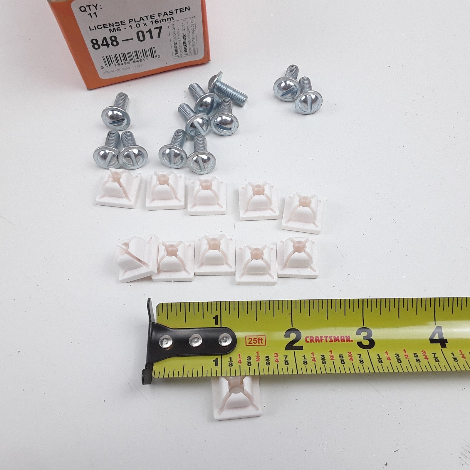 Dorman 848-017 License Plate Fasteners Steel M6-1.0 x 16mm Set of 11