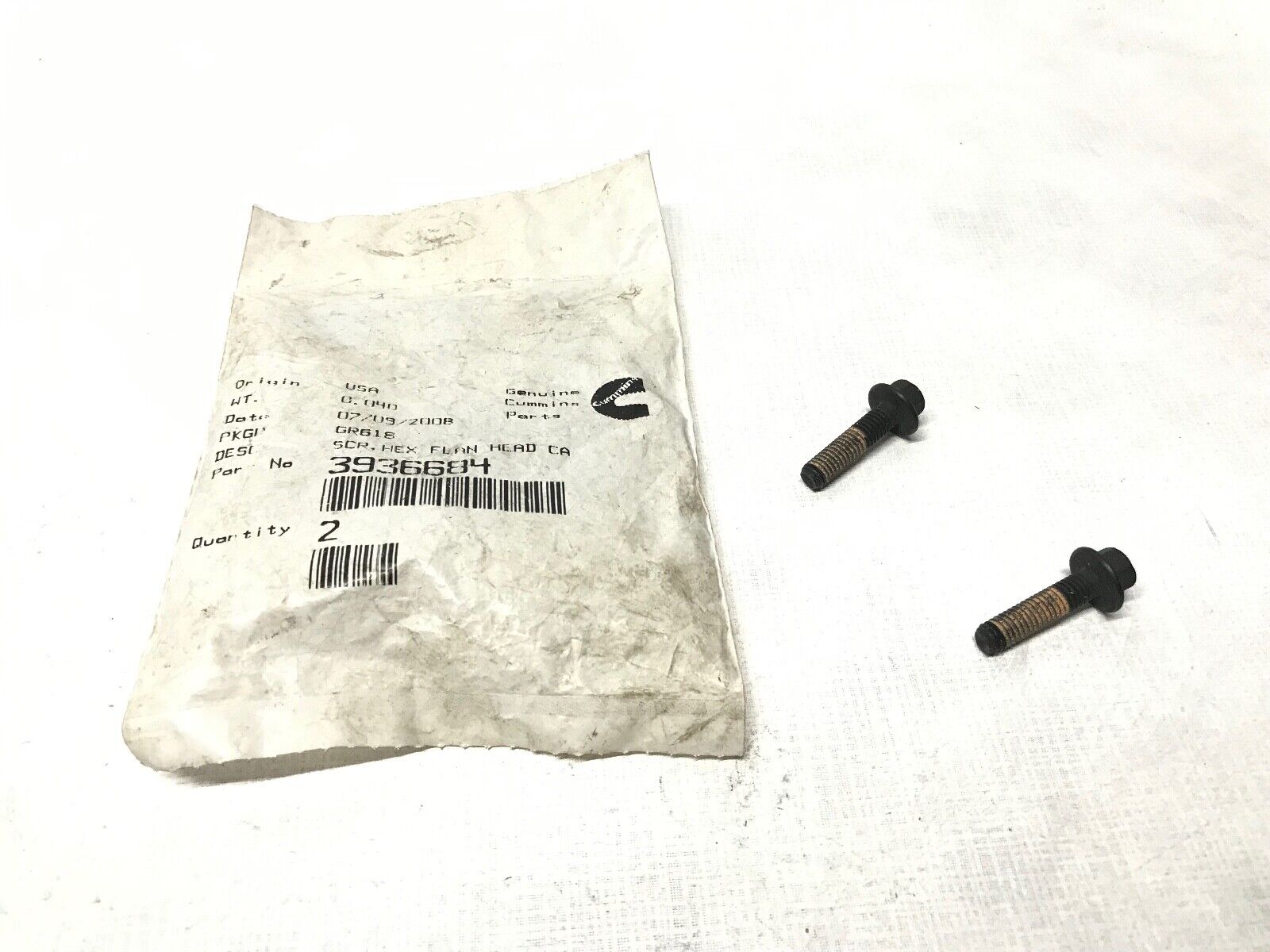 Cummins Genuine Parts 3936684 Screw, Hex Flange Head Qty 2 - HotCarParts