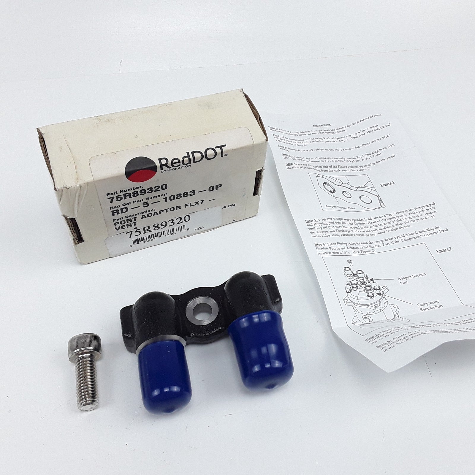 Red Dot 75R89320 Suction and Discharge A/C Compressor Port Adapter Assembly FLX7