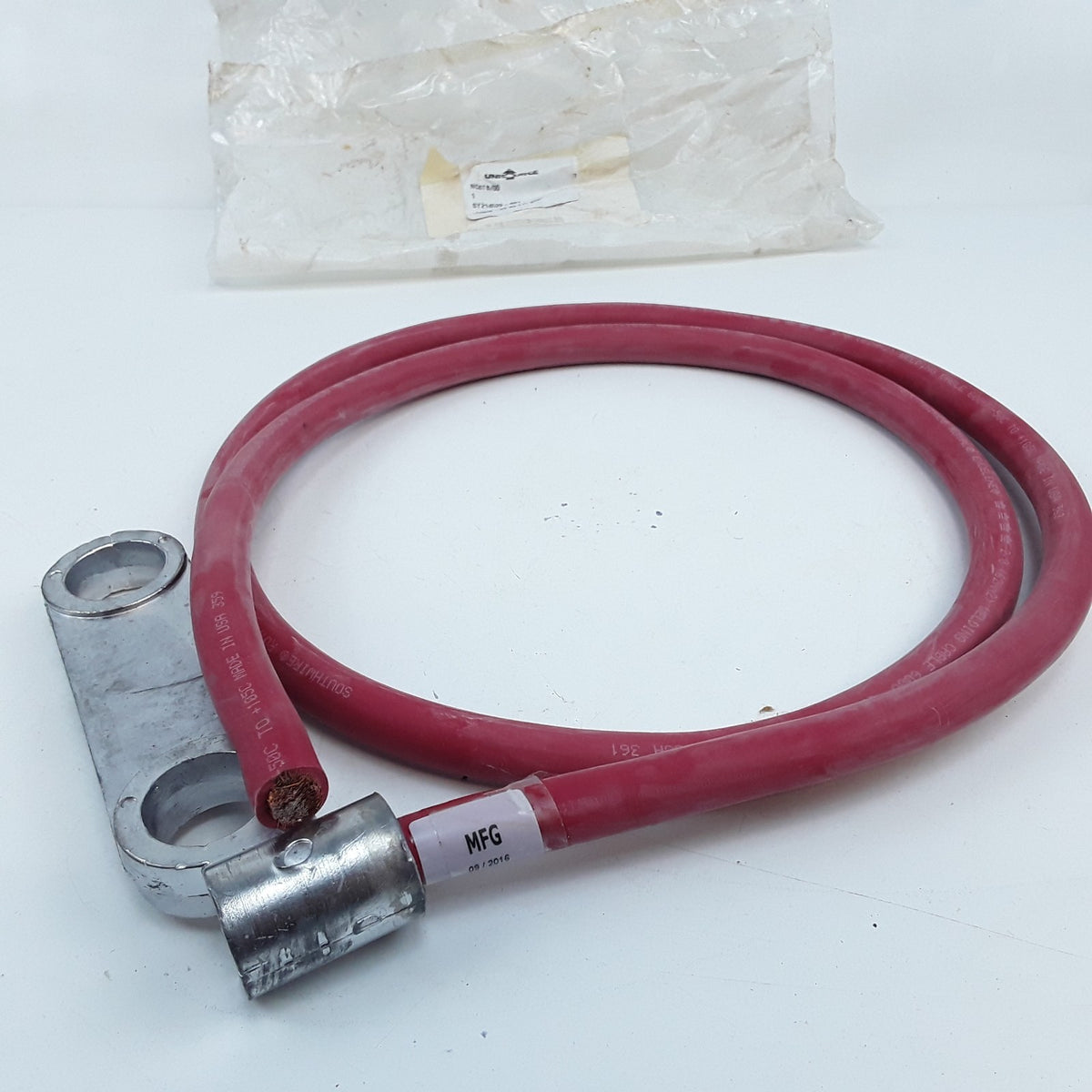 2/0 Battery Cable 5 Ft Red Forklift Positive Lead 2 Hole 3/4" p/n SY214529-001