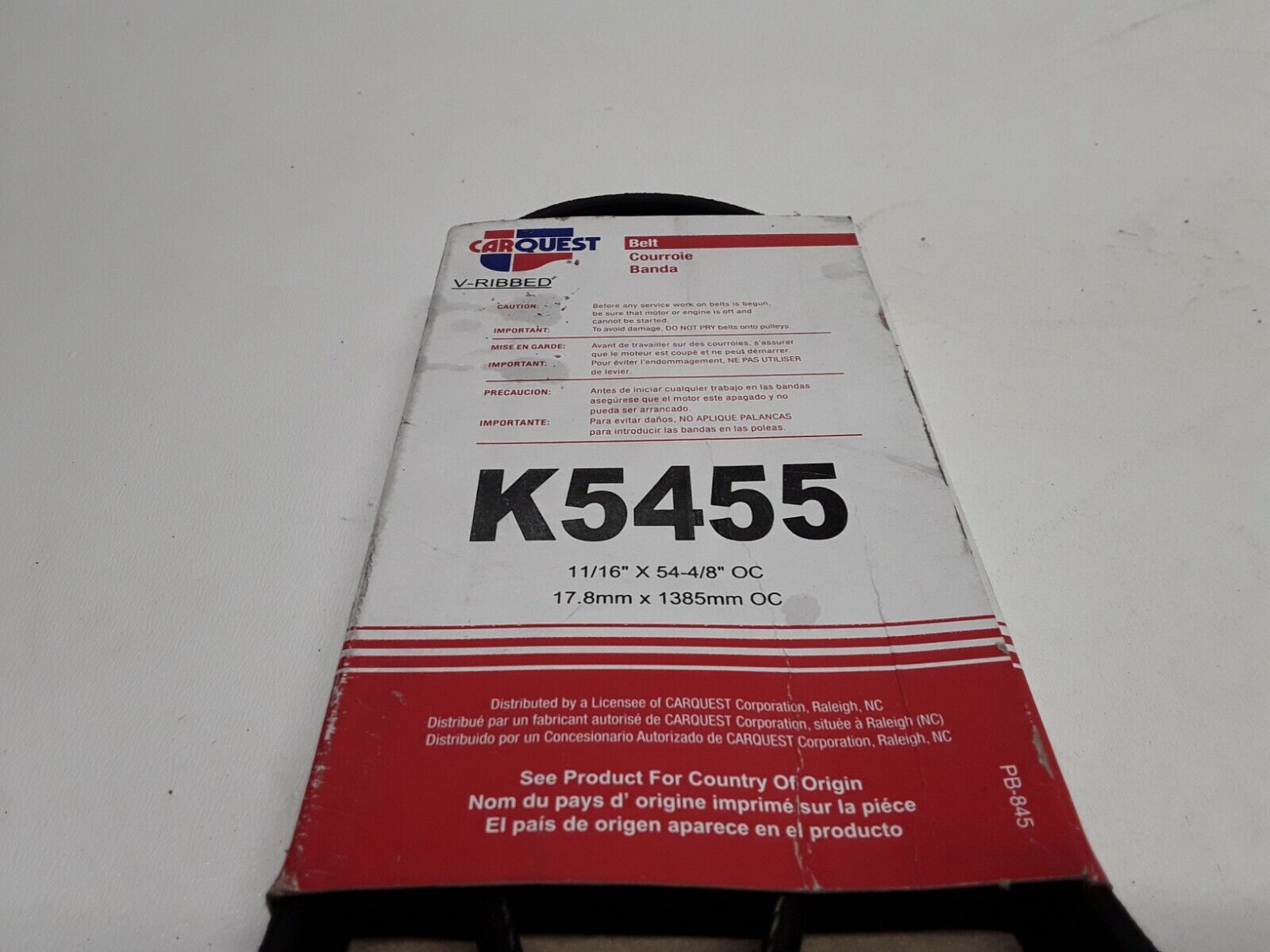 Serpentine Belt CARQUEST K5455 for Thunderbird,Santa Fe,Sonata, Magentis,Optima - HotCarParts