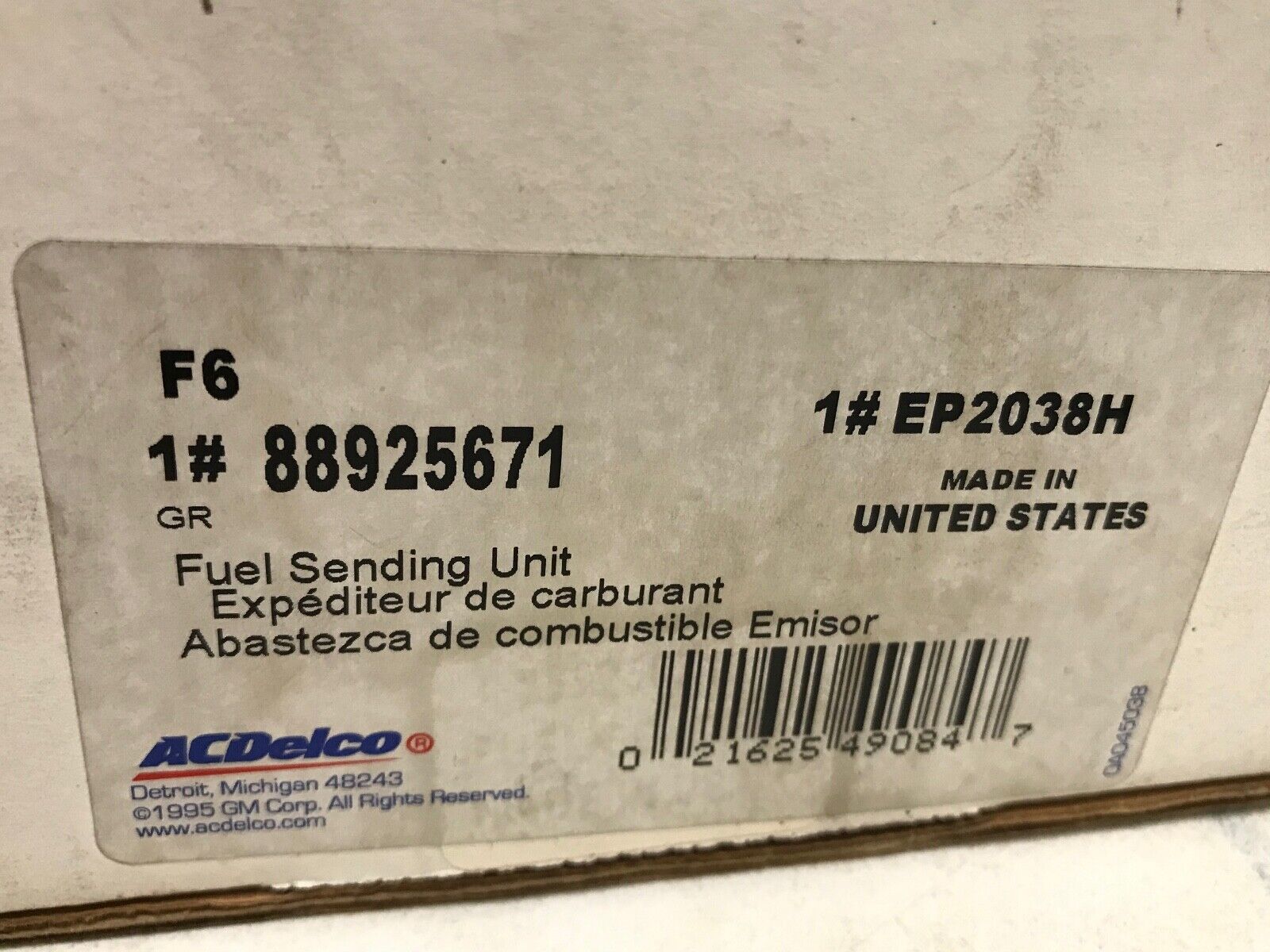 Fuel Pump and Sender Assembly GENUINE ACDelco EP2038H GM 88925671 - HotCarParts