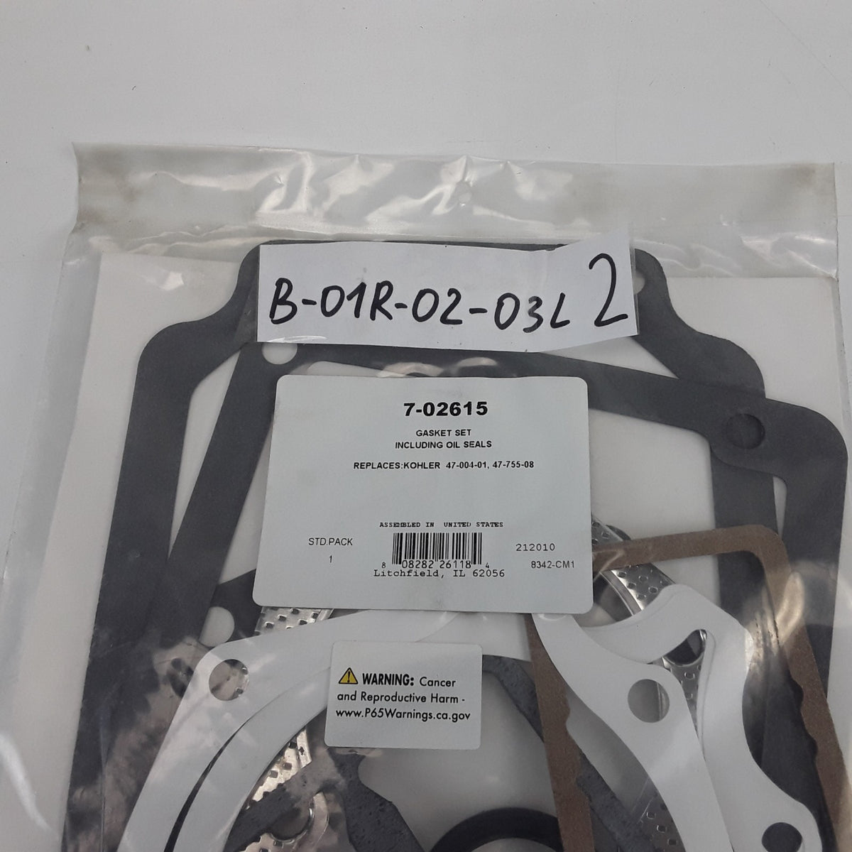 Prime Line 7-02615 Engine Gasket & Seal Set Replaces Kohler 47-755-08, 47-004-01