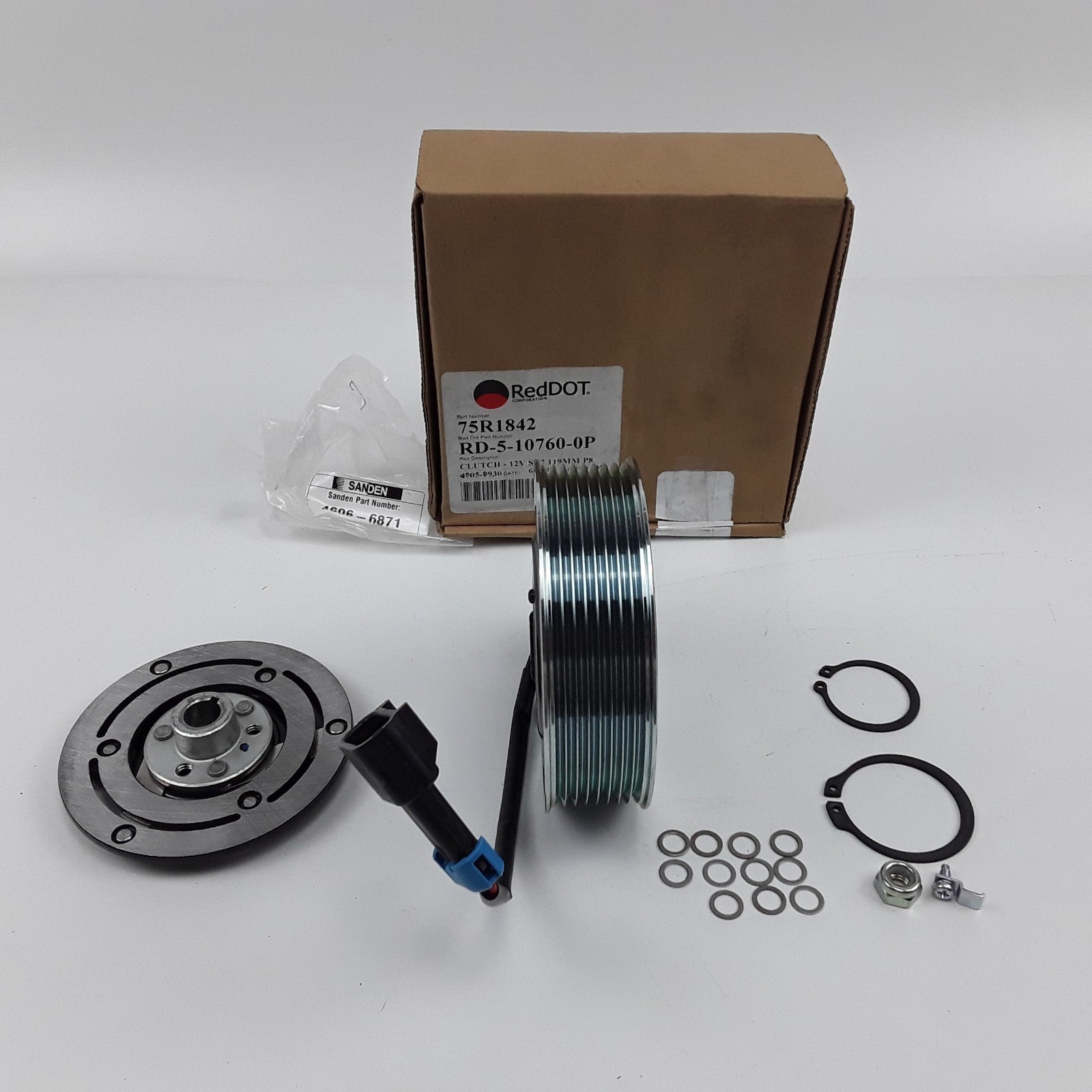 Red Dot 75R1842 A/C Compressor Clutch Assembly 12V 119mm Heavy Duty
