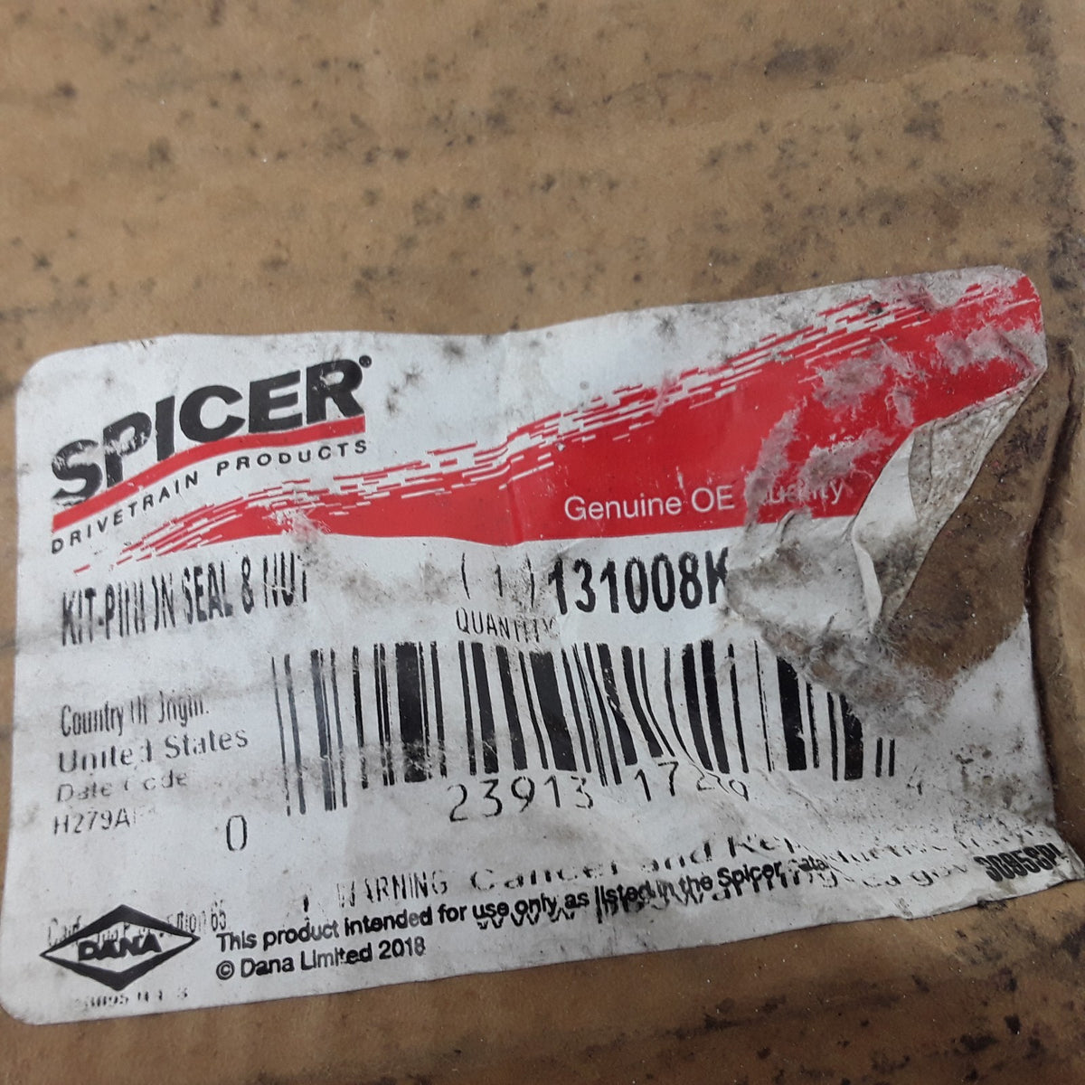 Dana Spicer 131008K Pinion Seal and Nut Fits Dana D170 D190 Differential Engines
