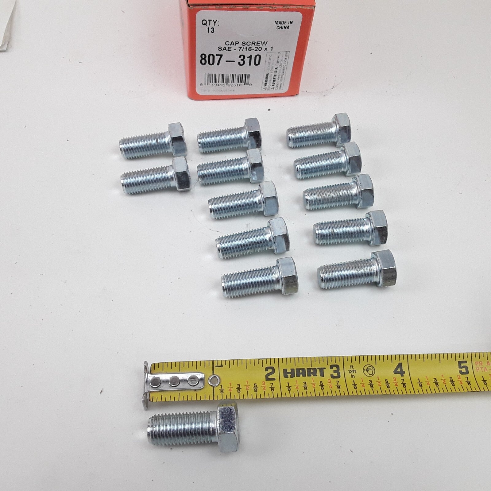 Multipurpose Car Truck Bolt Cap Screw-Hex Head-Grade 5- 7/16-20 x 1" Pack of 13