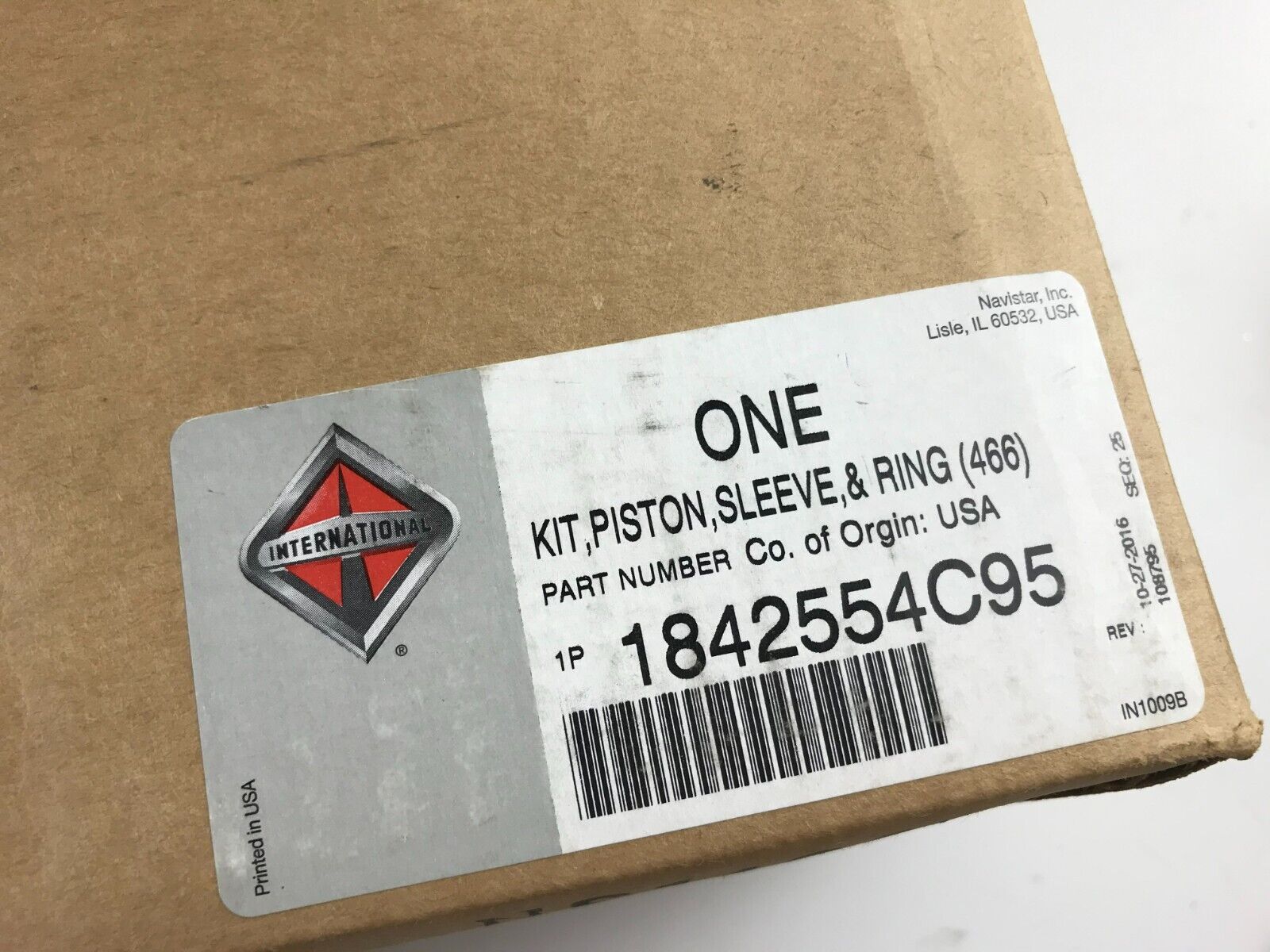 GENUINE OEM INTERNATIONAL 1842554C95 KIT PISTON SLEEVE & RING 466 DT466E FAST SH - HotCarParts