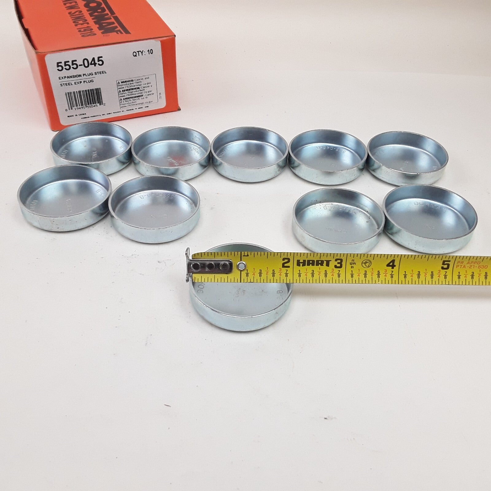 Engine Core Steel Cup Expansion Plug 2-1/64" 0.650 Fits Chevrolet GMC 1966-1988