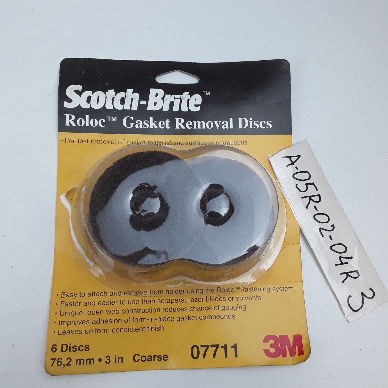 3M Scotch Brite 07711 Roloc Gasket Removal Disc 3in 6 Discs Heavy Duty
