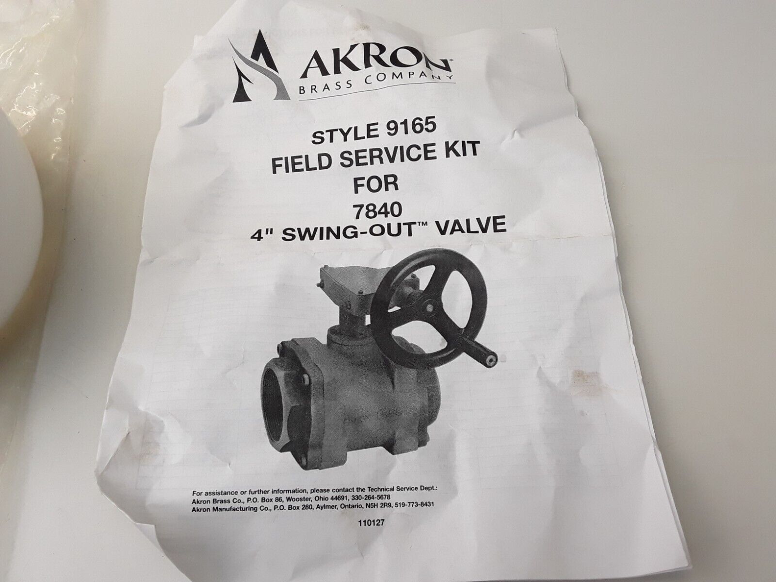 Akron Style 9165 Valve Field Service Kit For 7840 4" swing-out valve NEW - HotCarParts