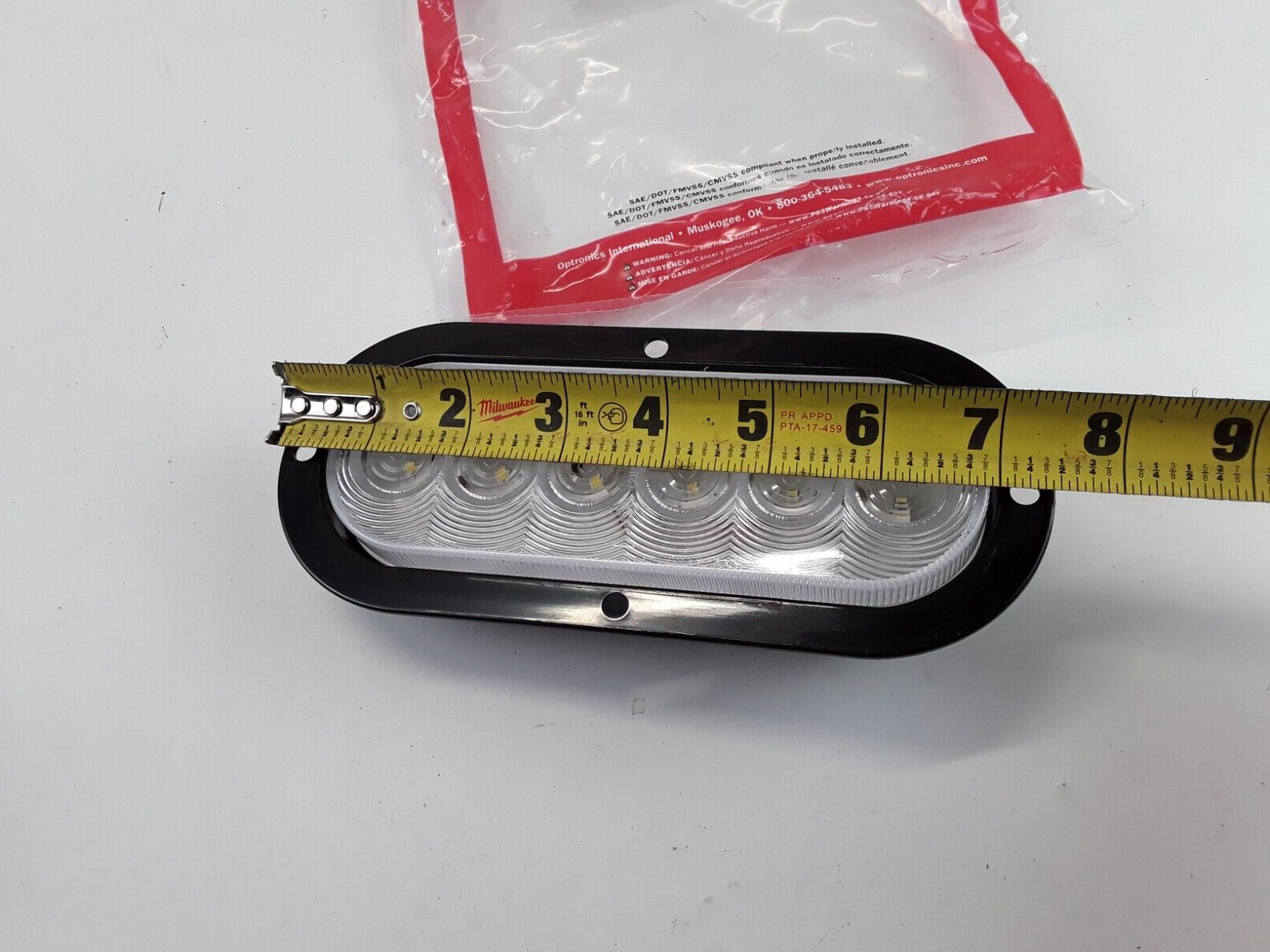 Trailer Truck Clear 6" Oval LED Back-Up Light, White Sealed Optronics BUL12CFBP - HotCarParts