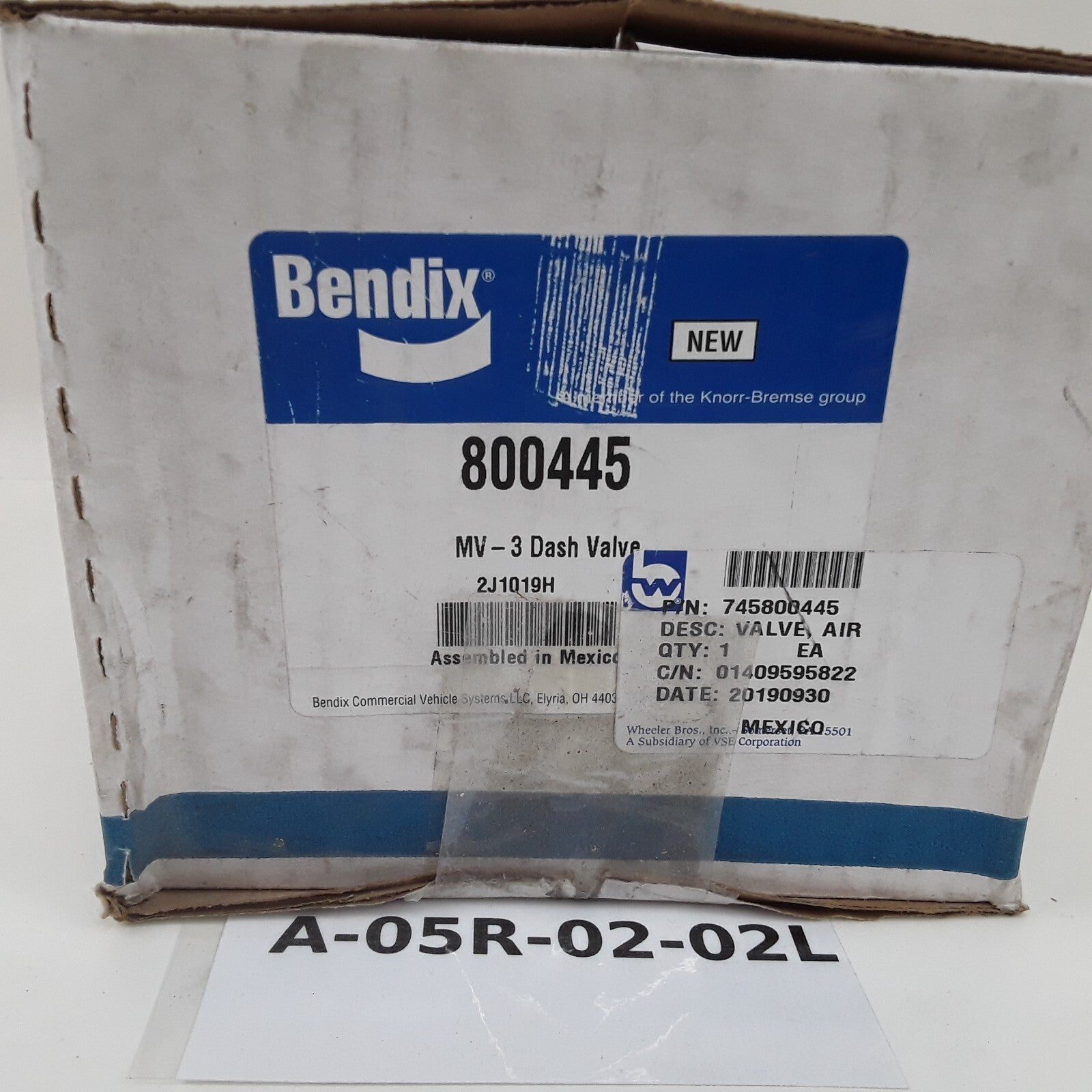 OEM Bendix 800445 Mv 3 Truck Air Brake Manifold Control Dash Valve 1/4