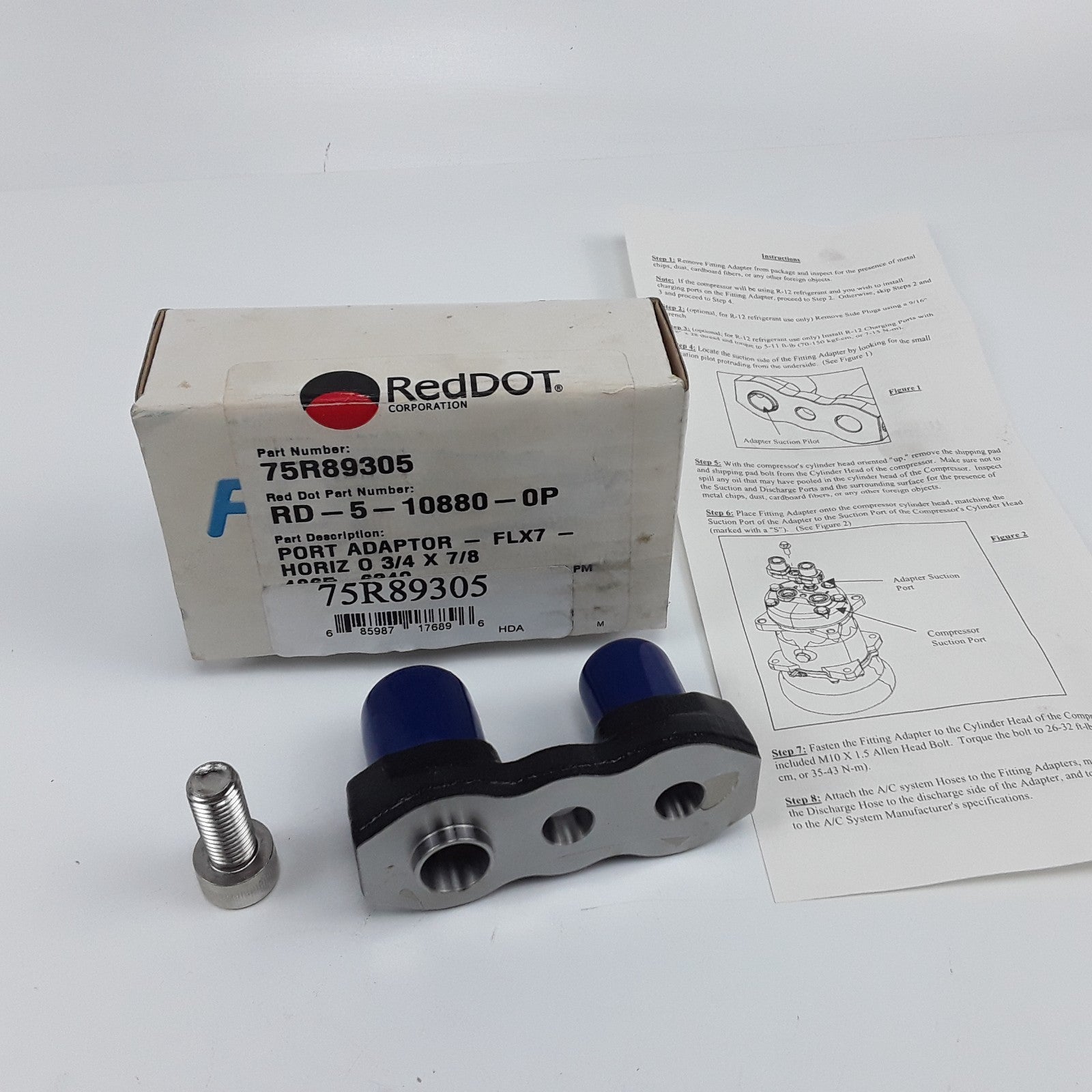 Red Dot 75R89305 Suction Compressor Manifold Head Adapter Assembly 3/4 x 7/8