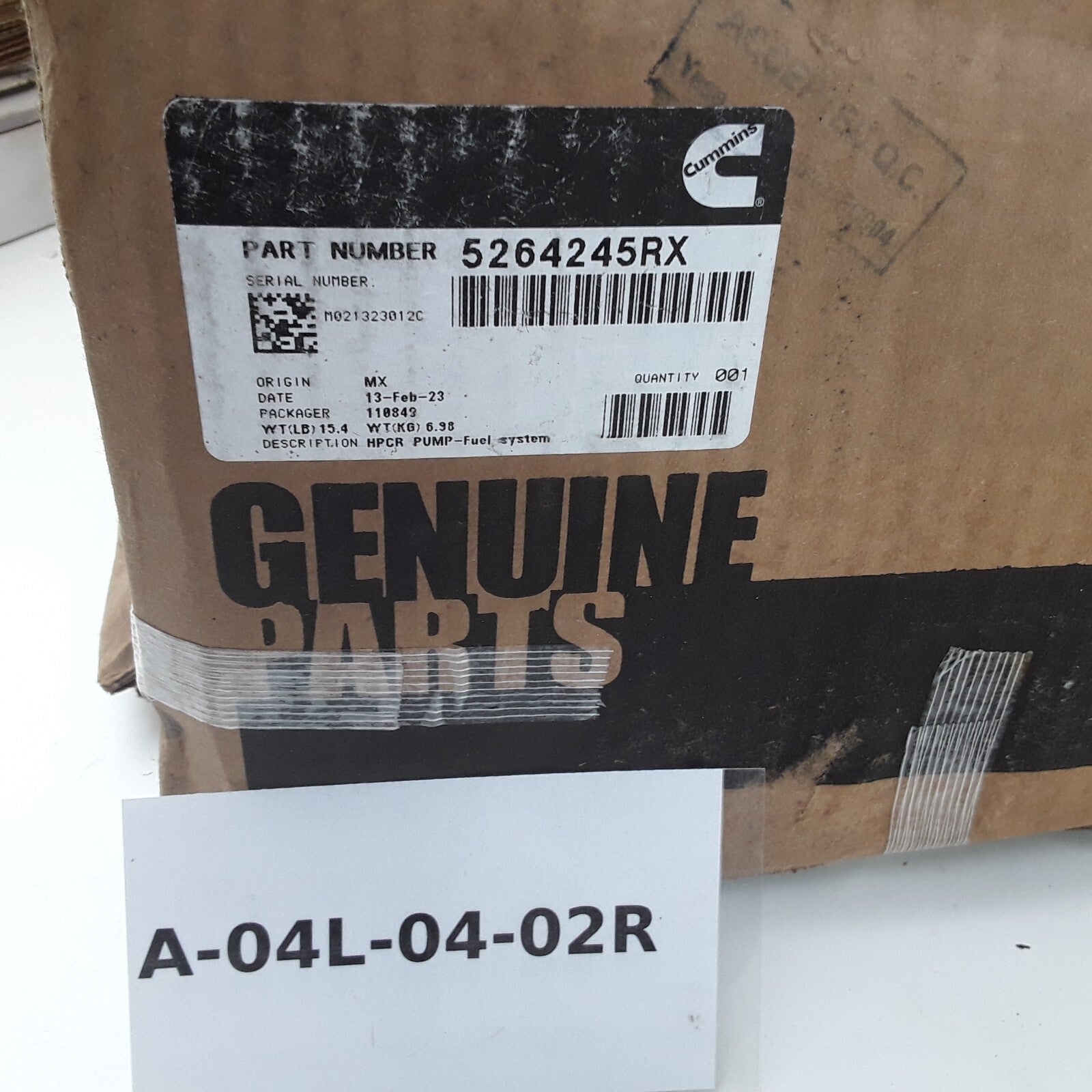 OEM Cummins 5264245RX High Pressure Fuel Pump For EPA02 4.5 liter ISB/QSB Engine